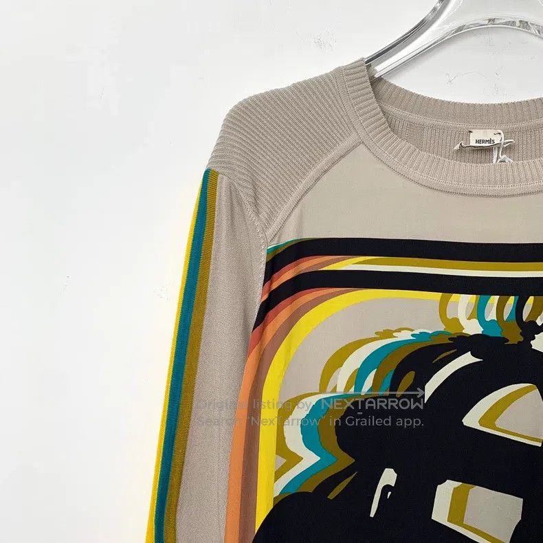 Hermes Hermes Color-block graffiti letter printed silk round-neck Size XS / US 0-2 / IT 36-38 - 3 Thumbnail