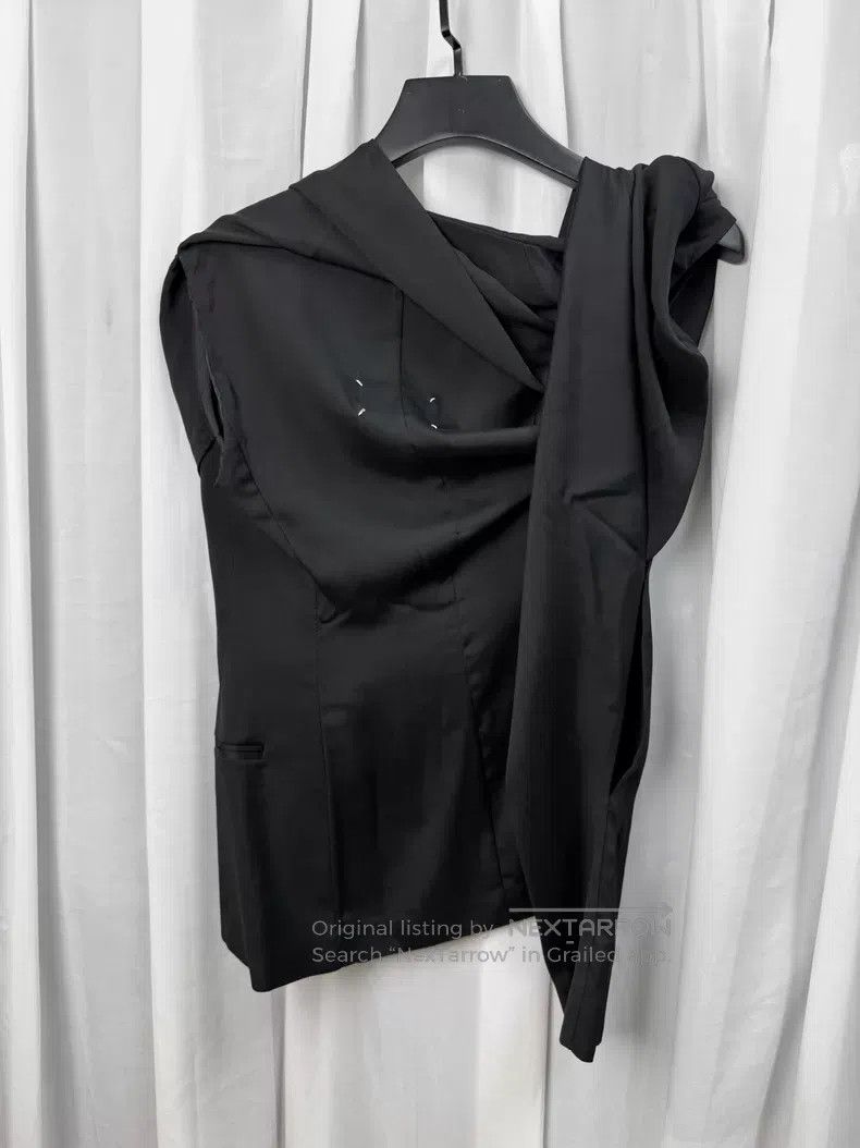 Maison Margiela Maison Margiela Collarless scarf shawl blazer| Size XS / US 0-2 / IT 36-38 - 8 Thumbnail