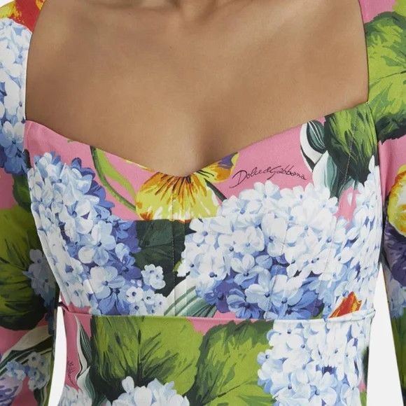 Dolce & Gabbana Dolce & Gabbana Hydrangea Print Dress - NEW WITH TAGS Size S / US 4 / IT 40 - 3 Thumbnail