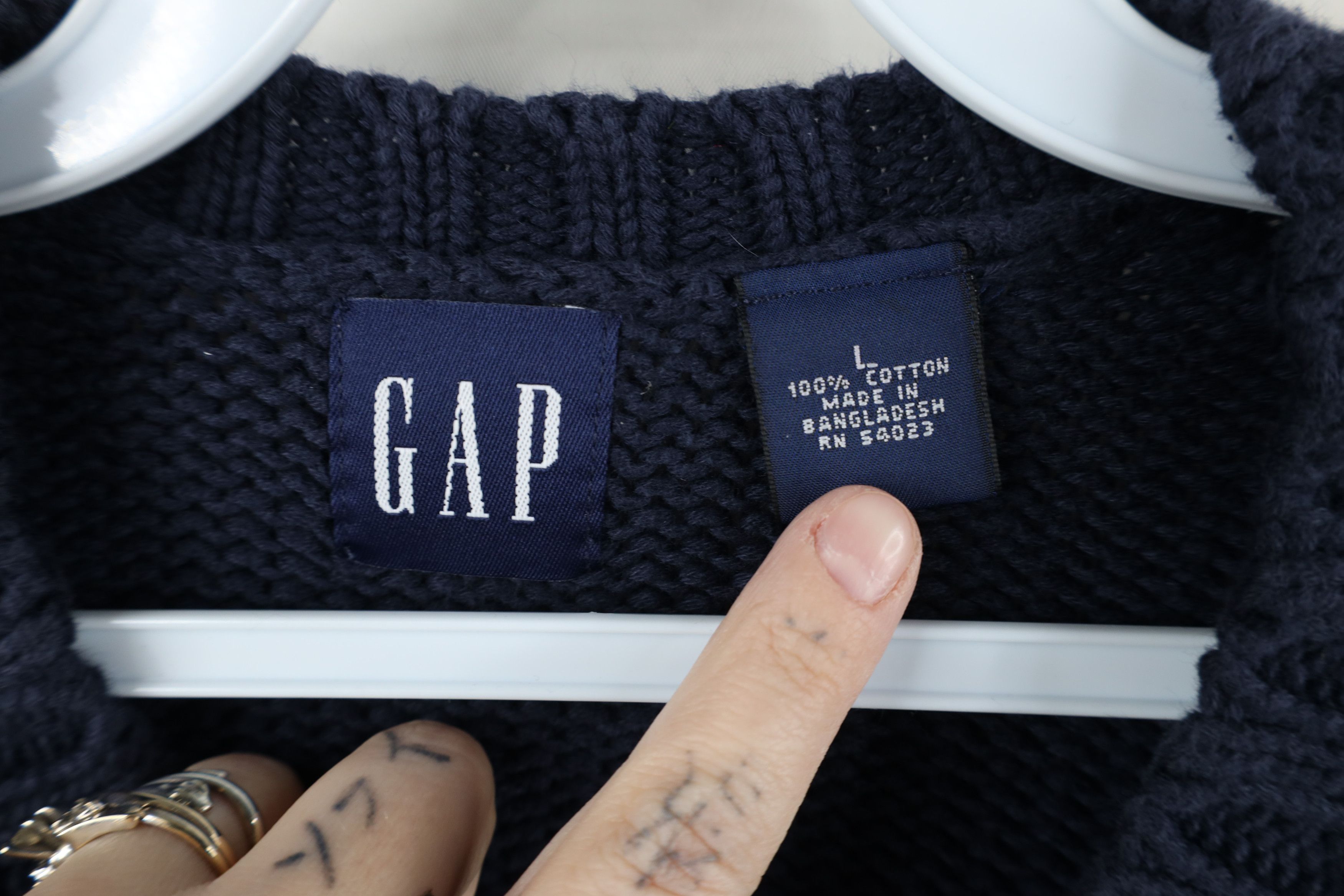 Gap Vintage Y2K 2001 Gap Block Heavyweight Cotton Knit Sweater Size US L / EU 52-54 / 3 - 7 Thumbnail