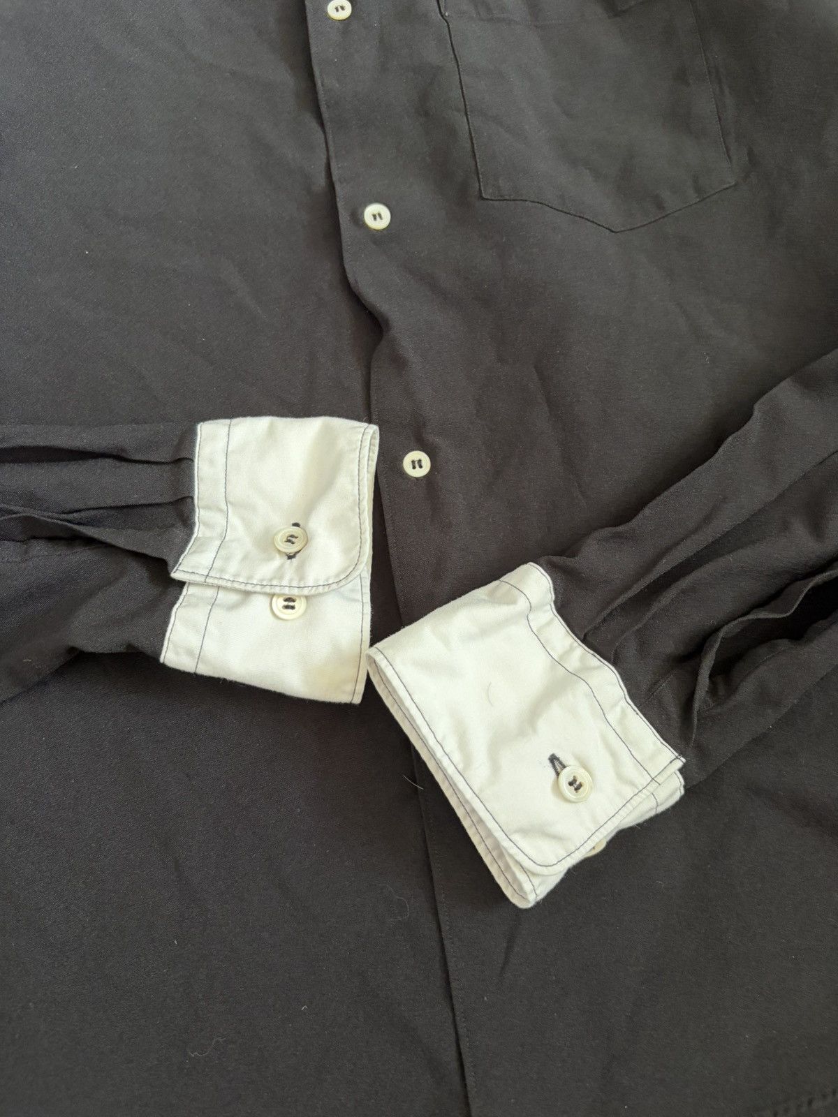 Comme des Garcons Homme Deux Contrast White and Black Button Up Shirt Size US XS / EU 42 / 0 - 3 Thumbnail