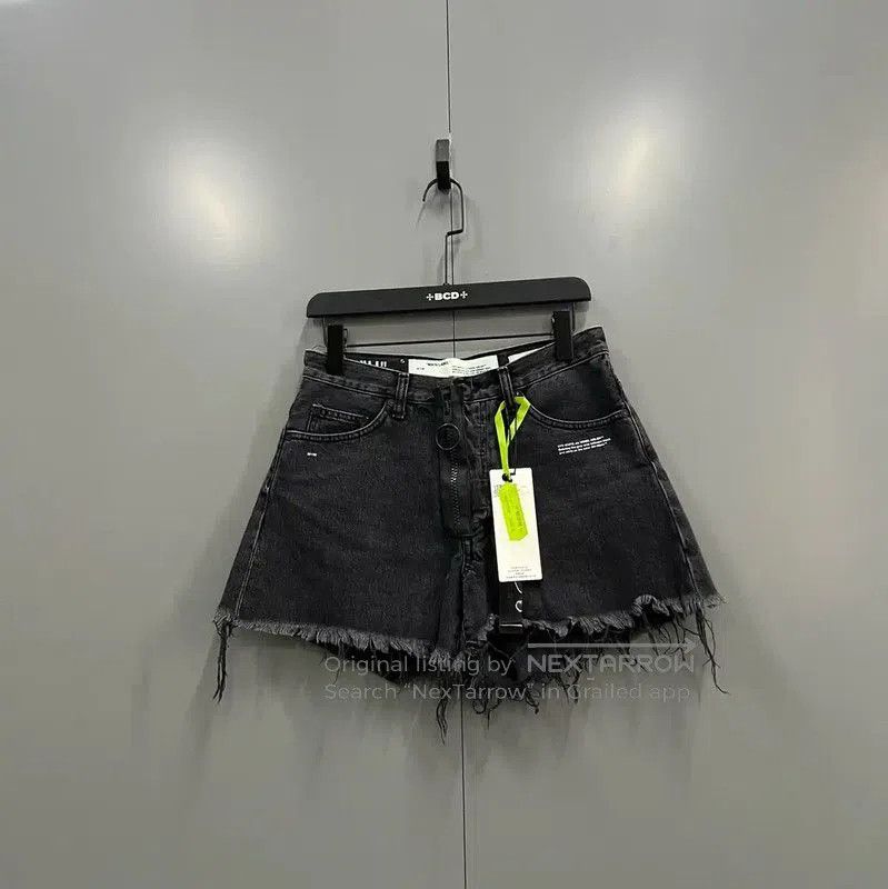 Off-White Off-White Summer Dark Gray Cotton Shorts . Size 28" / US 6 / IT 42 - 1 Thumbnail