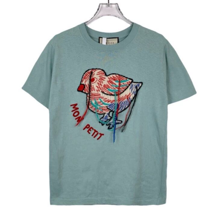 Gucci Gucci Tassel bird embroidery green round-neck cotton short- Size US XXS / EU 40 - 1 Thumbnail