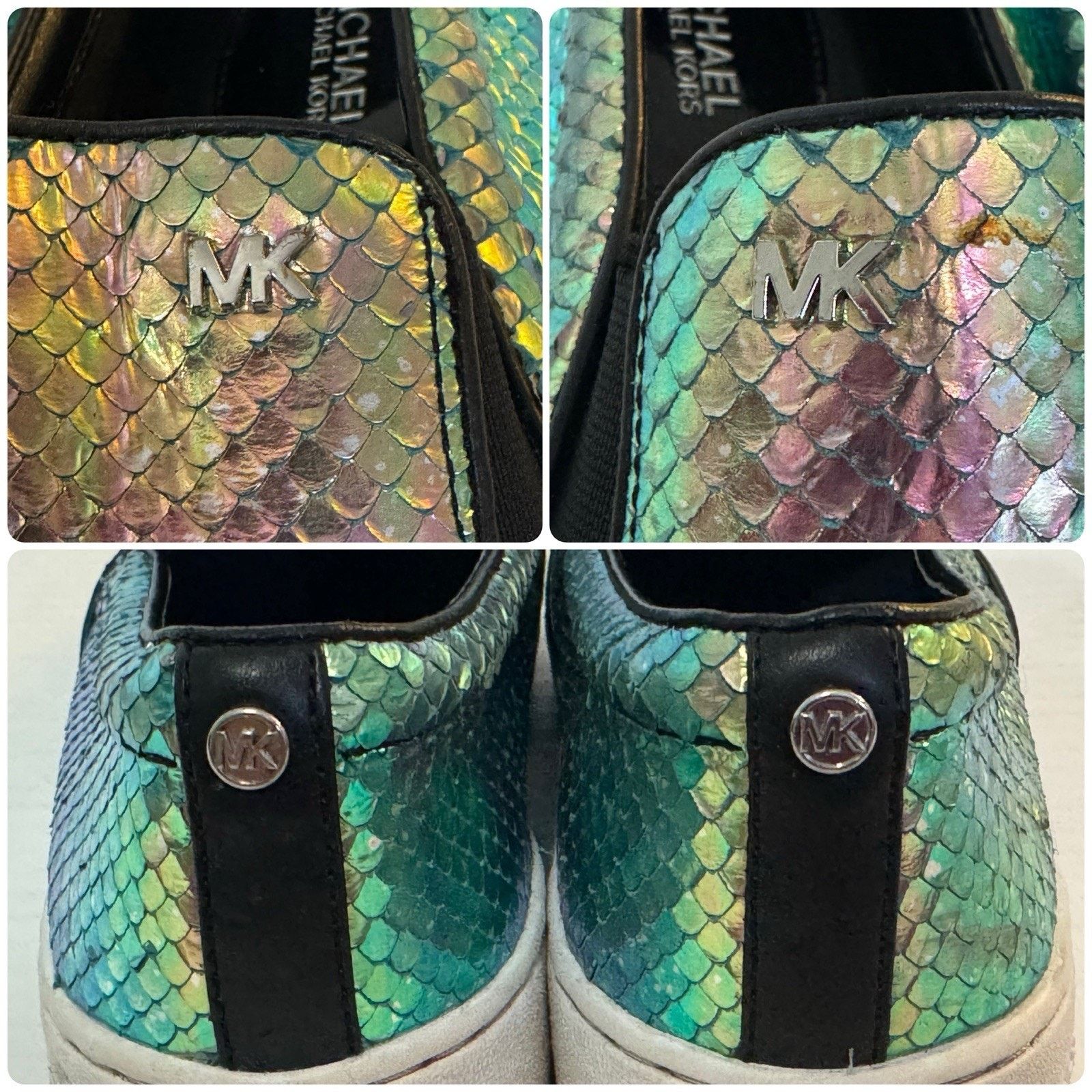 Michael Kors MICHAEL KORS Keaton Iridescent Metallic Snake Shoes Leather Size US 7.5 / IT 37.5 - 8 Thumbnail