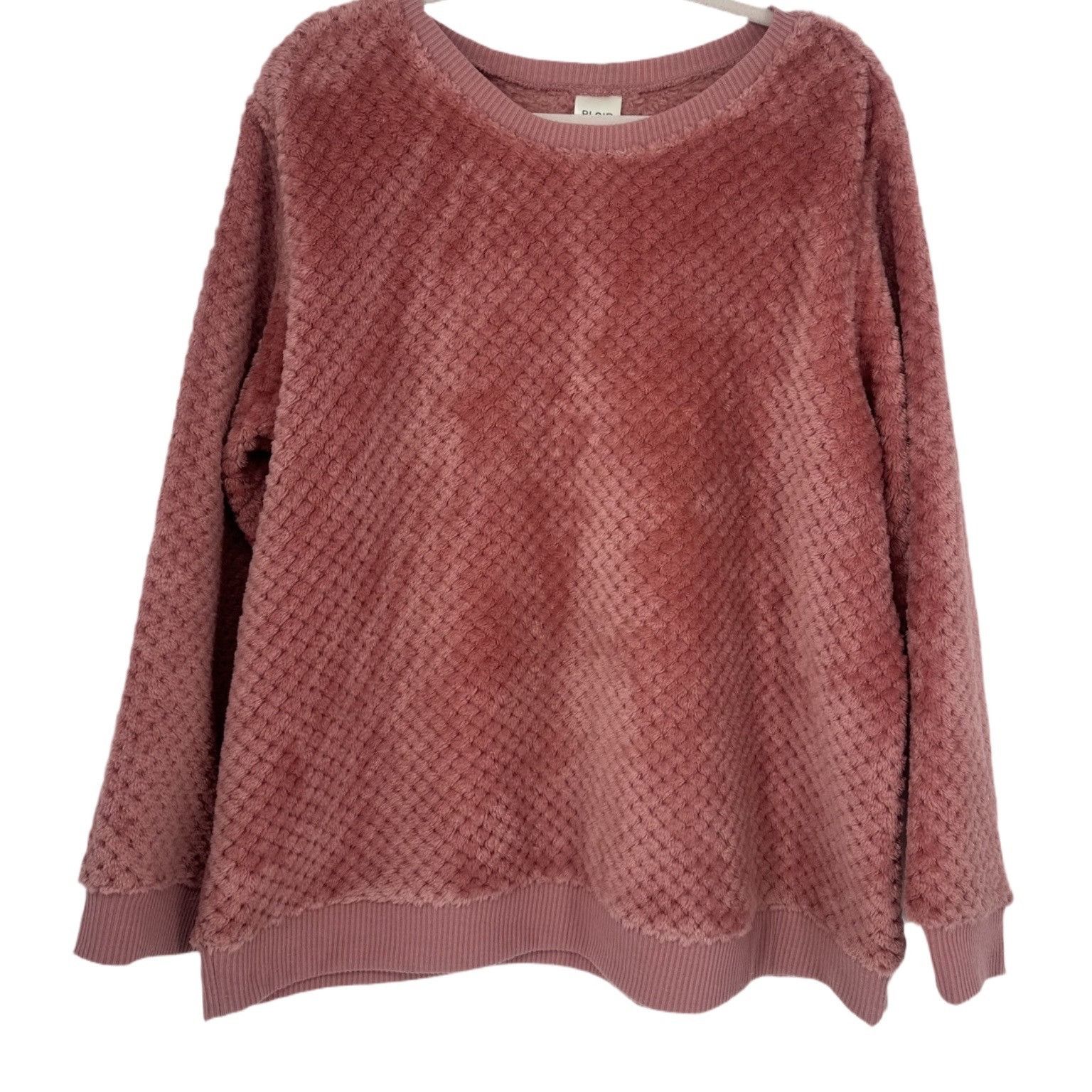 Blair Blair Pink Textured Fuzzy Knit Pullover Sweater Size XL Size XL / US 12-14 / IT 48-50 - 2 Thumbnail