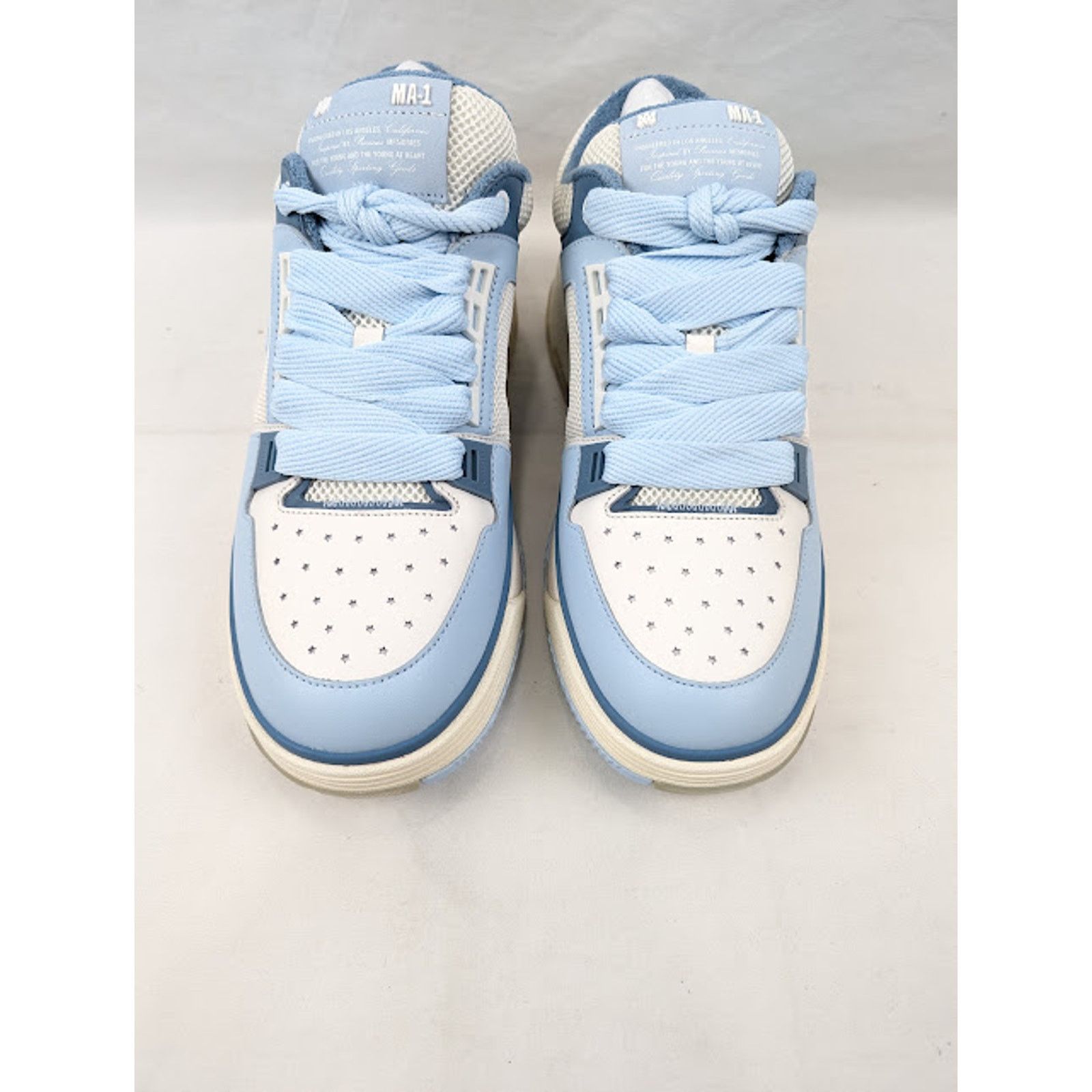 Amiri o1rshd1 MA-1 Low-Top Sneakers in Alabaster Blue Size US 13 / EU 46 - 15 Thumbnail