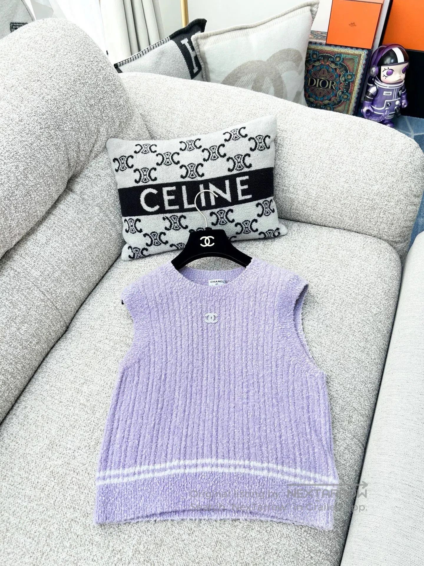 Chanel 22P Purple Sleeveless Top.