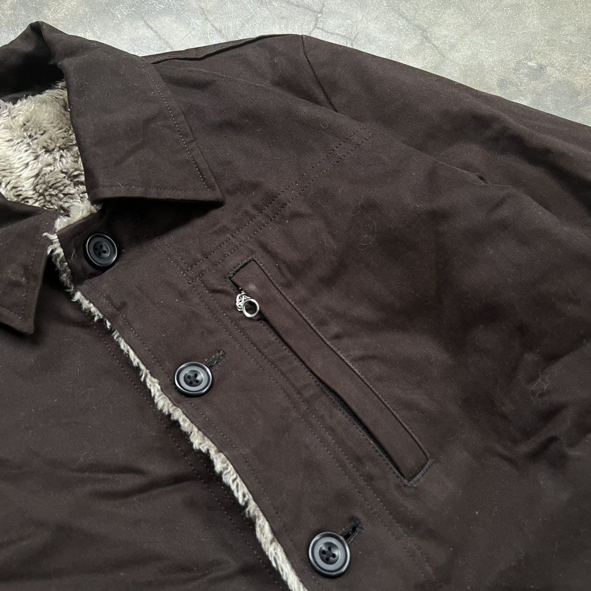 14th Addiction 2000s Edge Rupert Fur Biker Jacket Buckle Cuff Brown Size US M / EU 48-50 / 2 - 4 Thumbnail