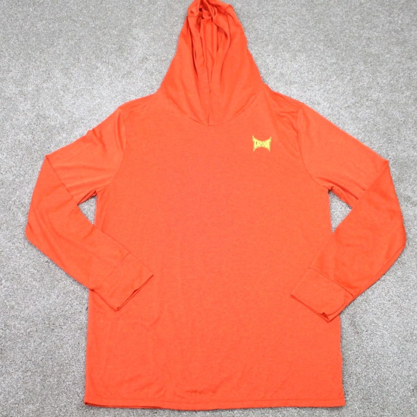 Tapout Tapout Mens Large Orange Hooded Sweatshirt Lightweight Pullover Shacket Sweatshirt L/S Crew Neck Logo Knit Polyester Shirt Pullover Sports Size US L / EU 52-54 / 3 - 2 Thumbnail