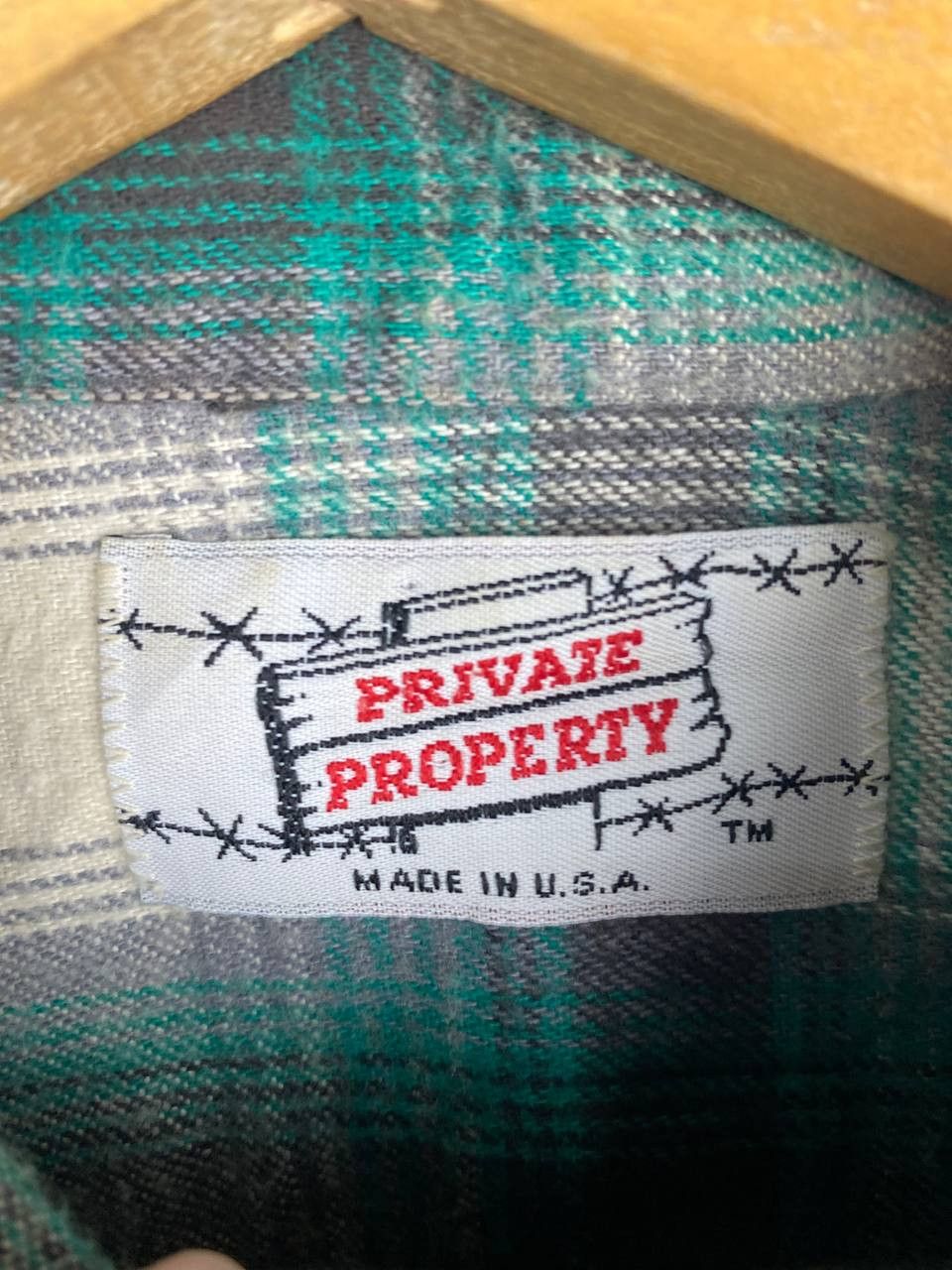 Flannel vintage private property shadow plaid flannel shirt Size US M / EU 48-50 / 2 - 5 Thumbnail