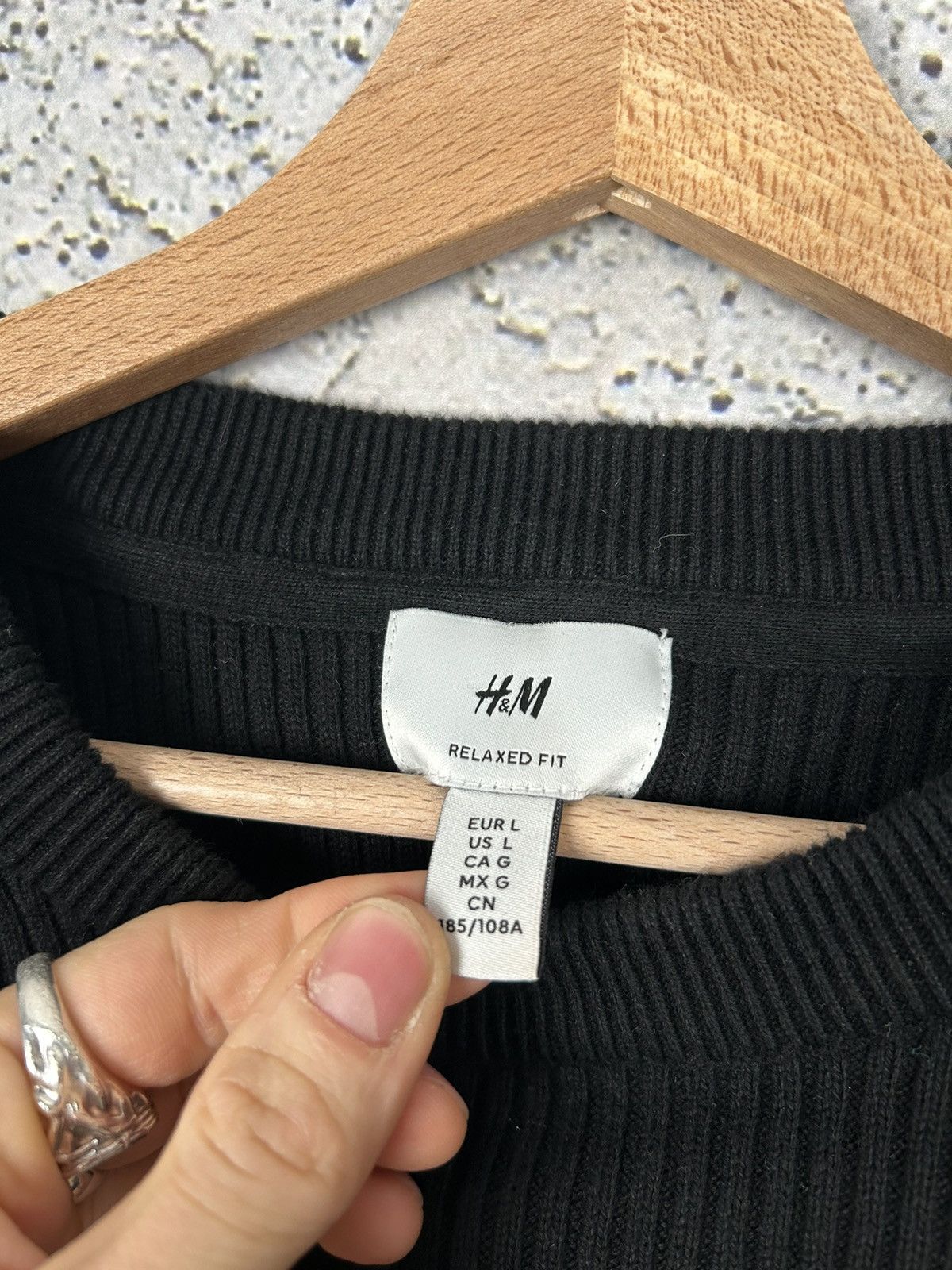 H&M Black Basic Sweater Knit H&M Streetwear Hype Grunge Punk Size US L / EU 52-54 / 3 - 3 Thumbnail