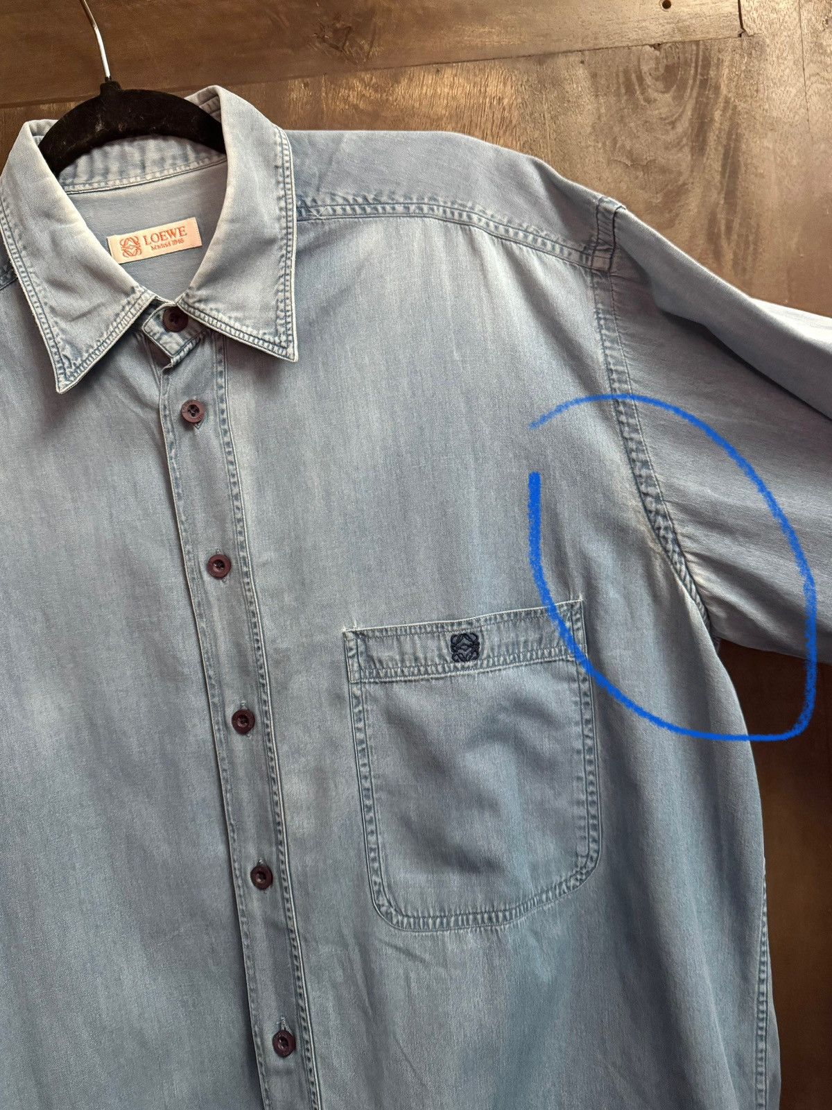 Loewe vintage loewe denim blue shirt 43 Size US XL / EU 56 / 4 - 10 Thumbnail