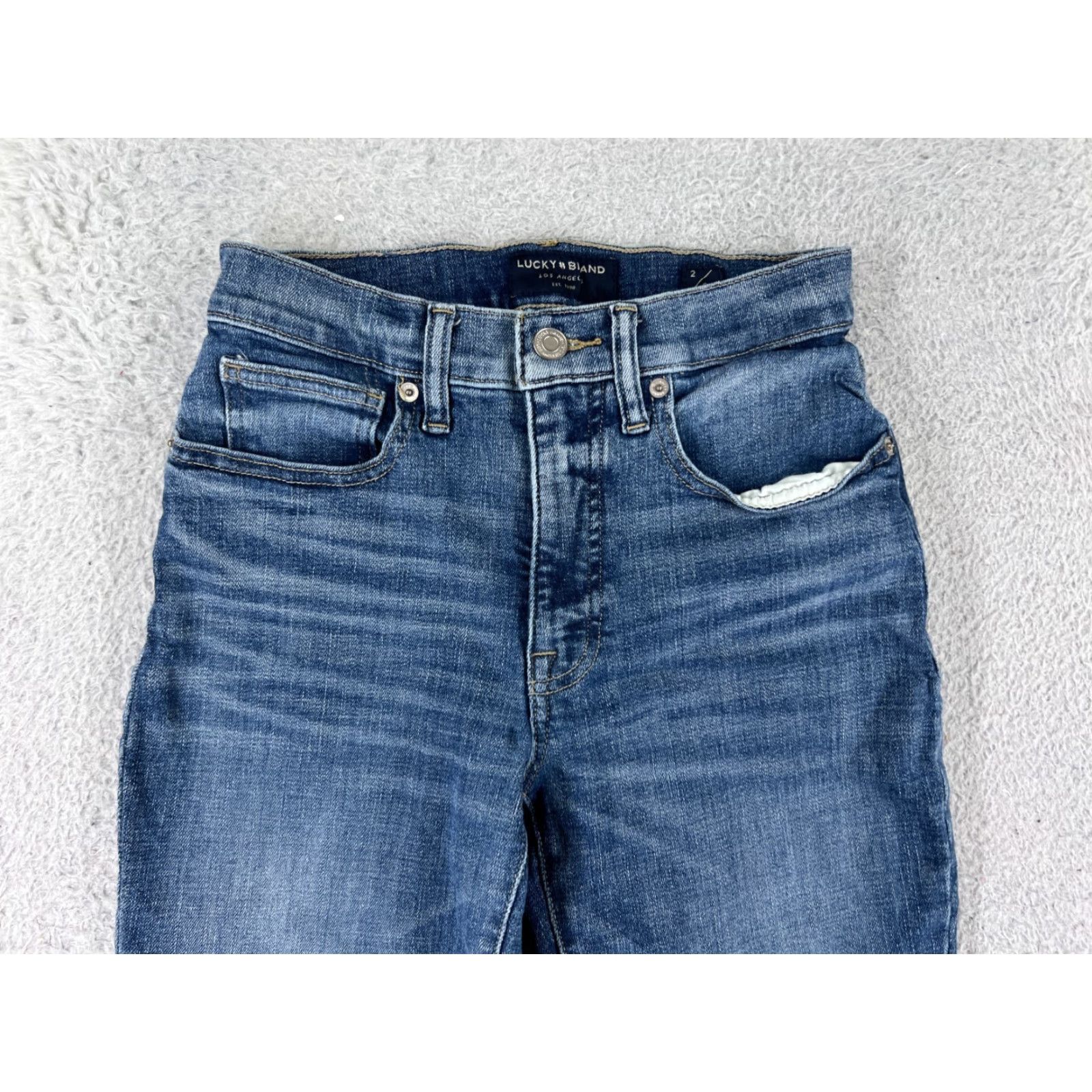 Lucky Brand Lucky Brand Jeans Women 2 Blue Denim Ankle Skinny Distressed Raw Hem Taper Size 26" / US 2 / IT 38 - 7 Thumbnail
