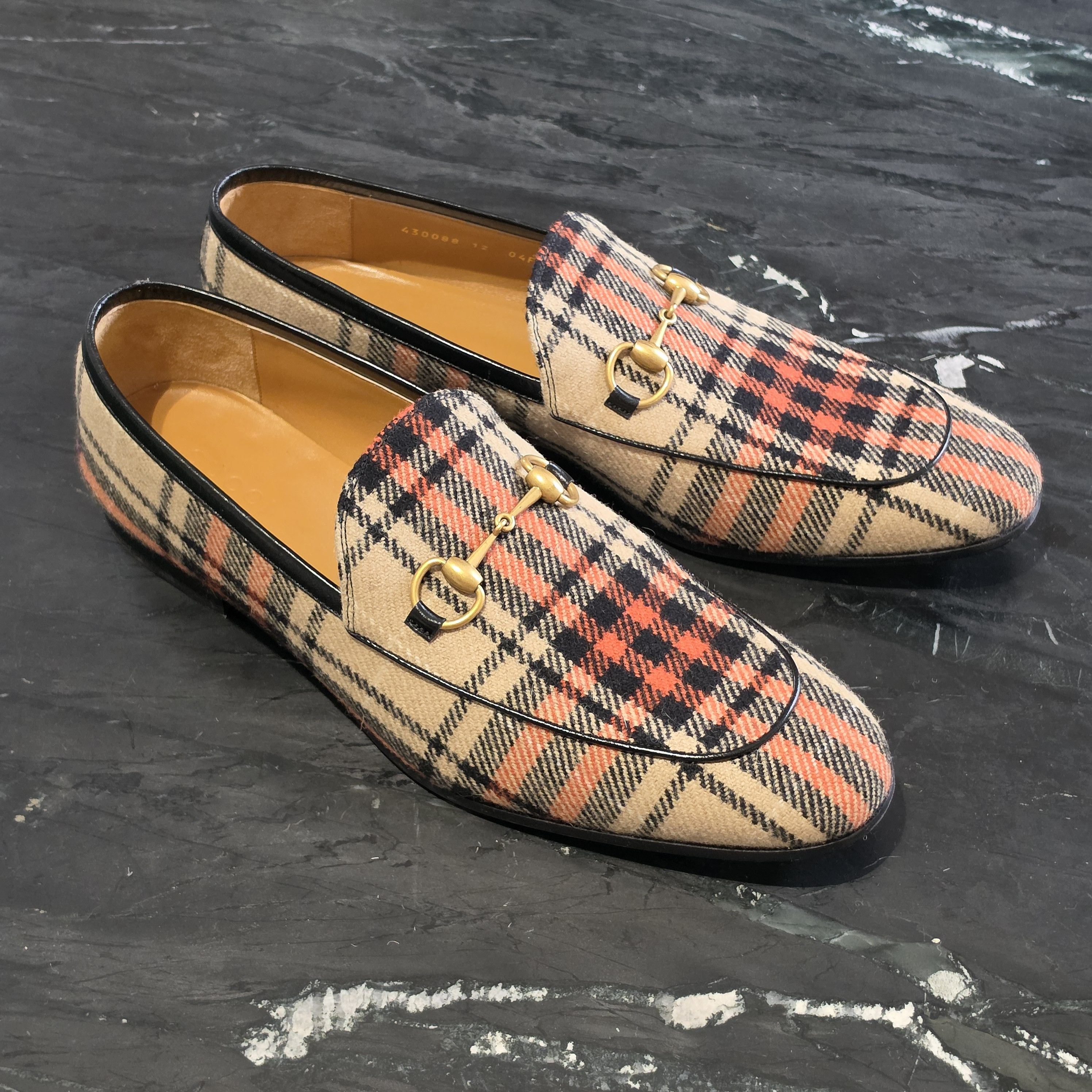 Gucci Jordaan Horse-bit Wool Plaid Loafers Size US 12 / EU 45 - 2 Thumbnail