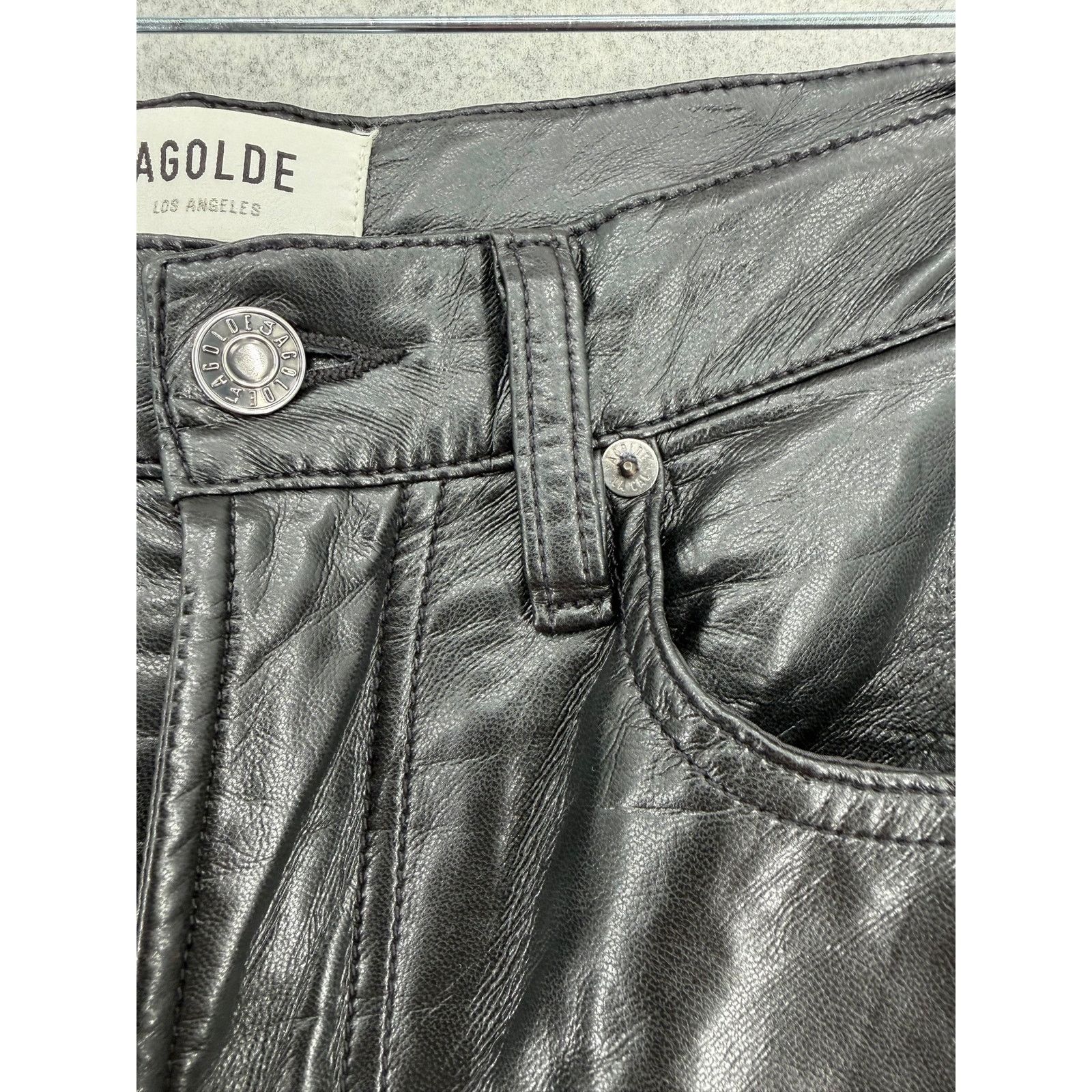 Agolde AGOLDE Detox Recycled Leather 90s Pinch High Waist Pant Size 26" / US 2 / IT 38 - 9 Thumbnail