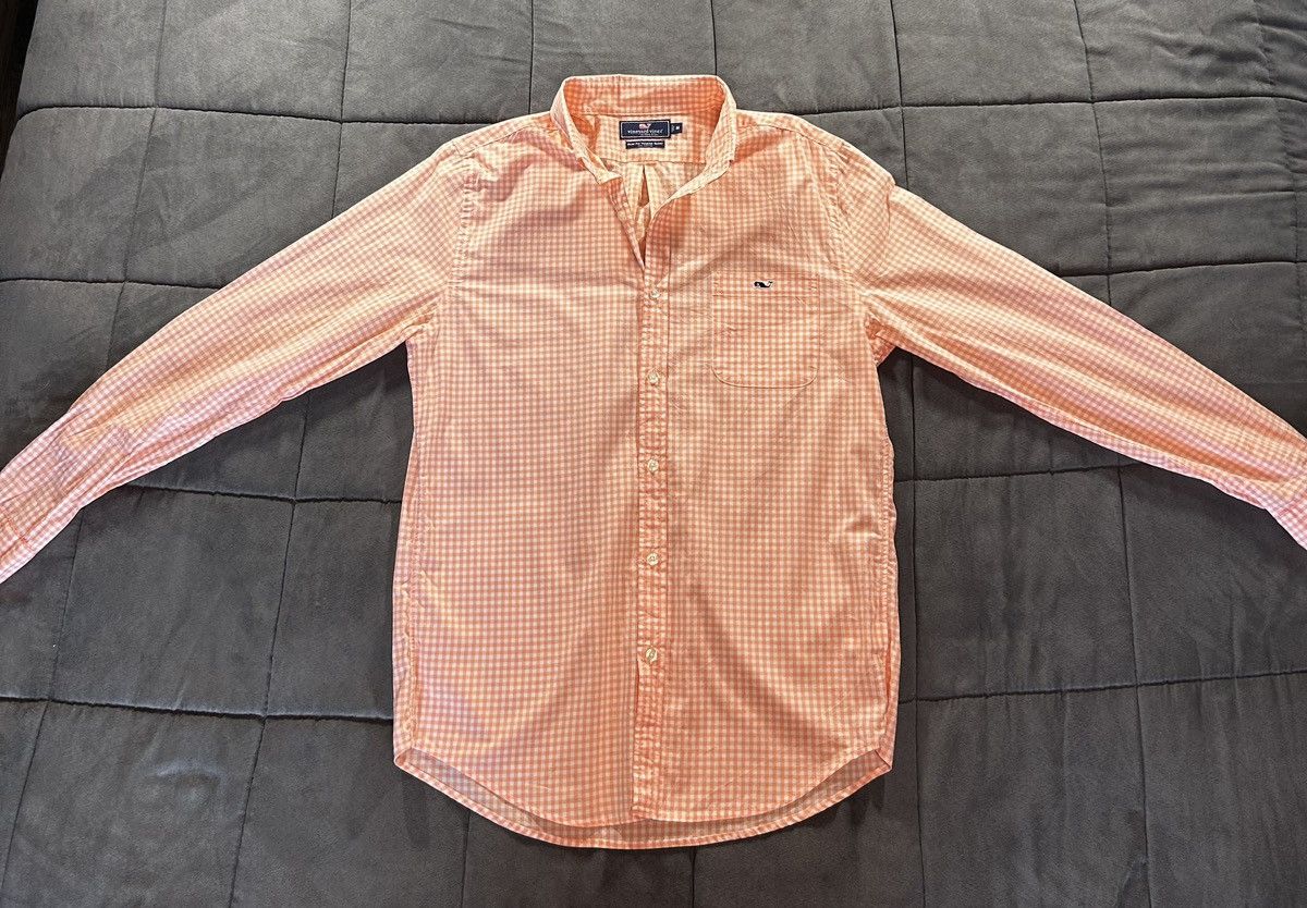 Vineyard Vines Vineyard Vines orange & white checkered shirt Size US M / EU 48-50 / 2 - 2 Thumbnail