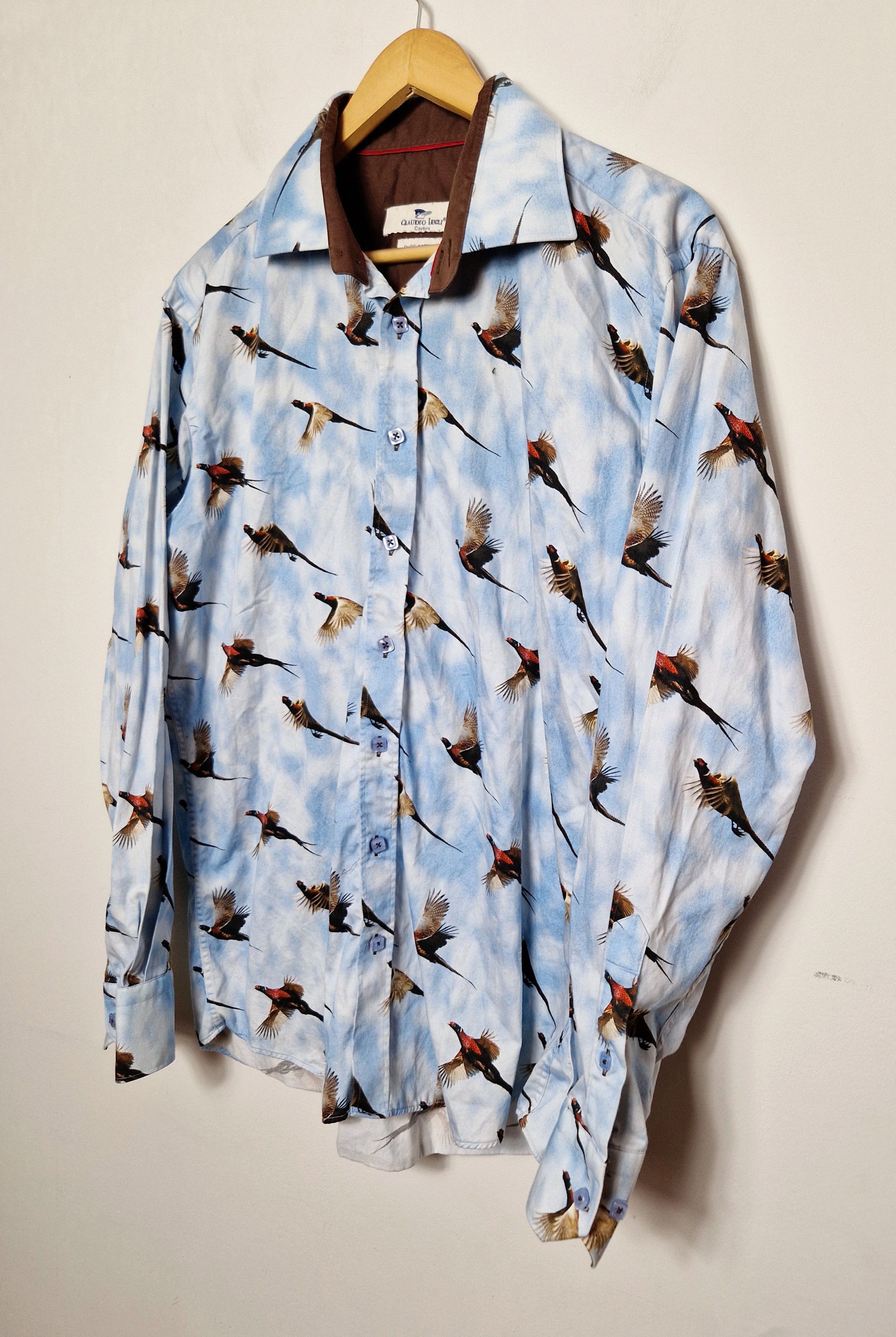 Japanese Brand × Vintage vintage flying pheasants birds sky printed shirt Size US XL / EU 56 / 4 - 2 Thumbnail