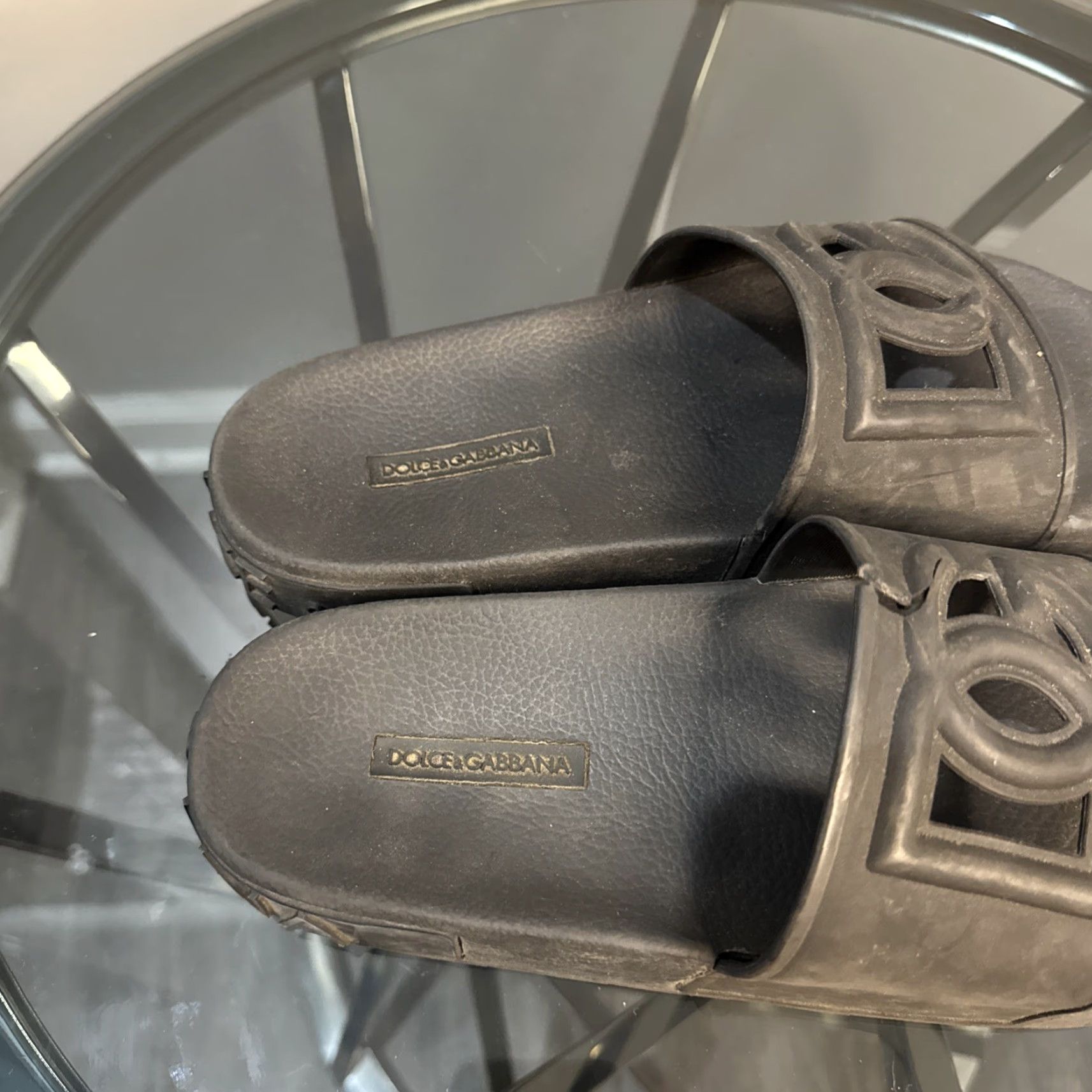 Dolce & Gabbana Dolce&Gabbana D&G Logo Black Rubber Pool Slides Women’s Size 38 US ~7 Slip-On Sandal Shoes Size US 7 / IT 37 - 3 Thumbnail