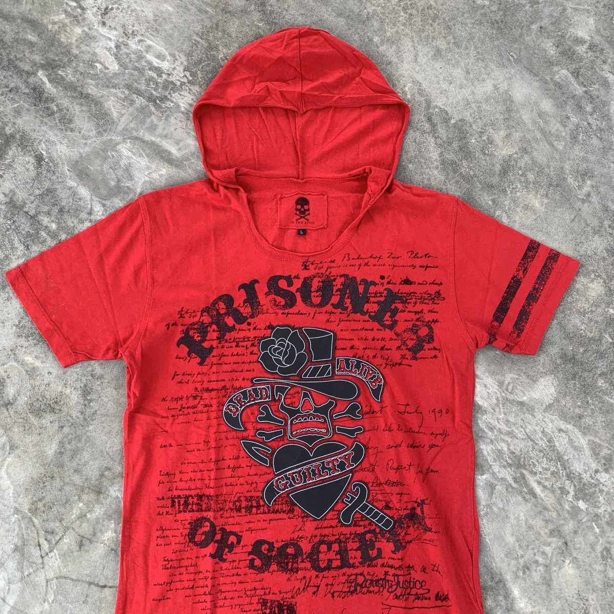 Japanese Brand In The Attic Prisoner of Society Punk LGB Hooded Tshirt Size US L / EU 52-54 / 3 - 2 Thumbnail