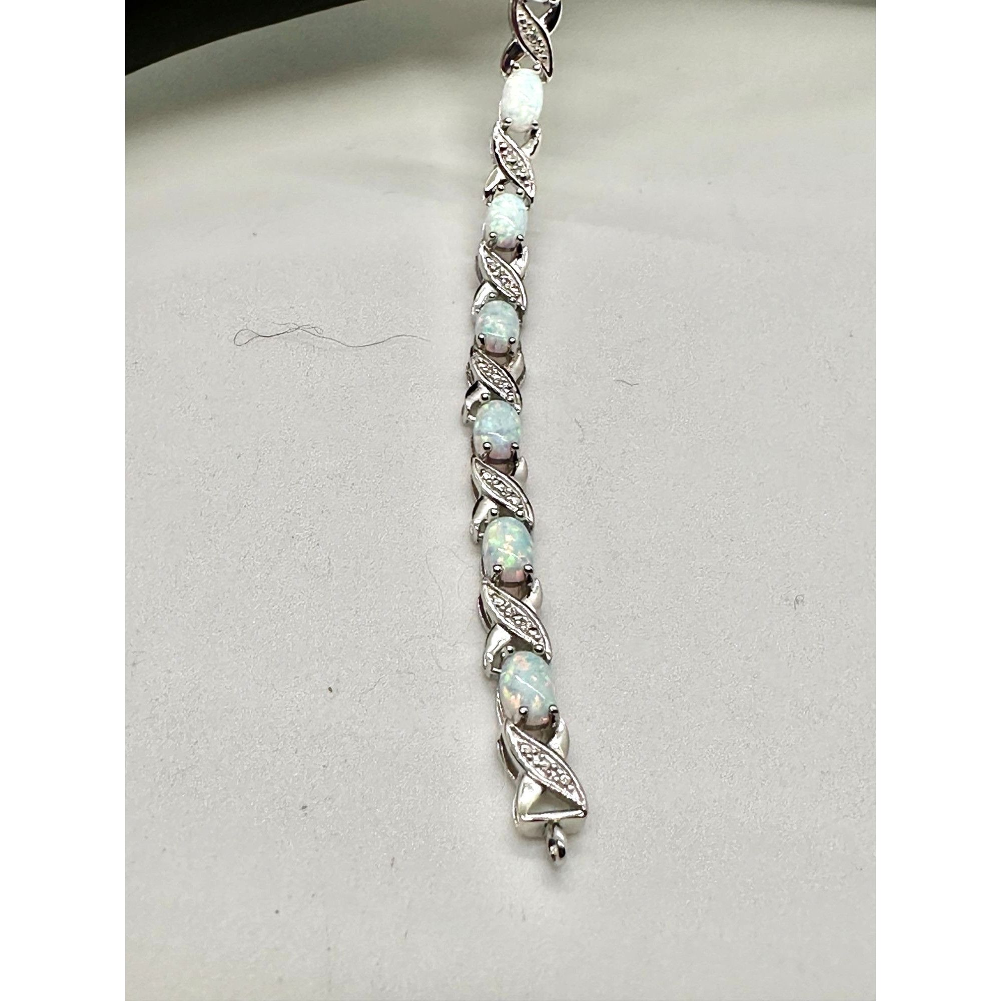 Other XO Infinity Bracelet Lab Created Opal and Diamond Accent in Size ONE SIZE - 4 Thumbnail