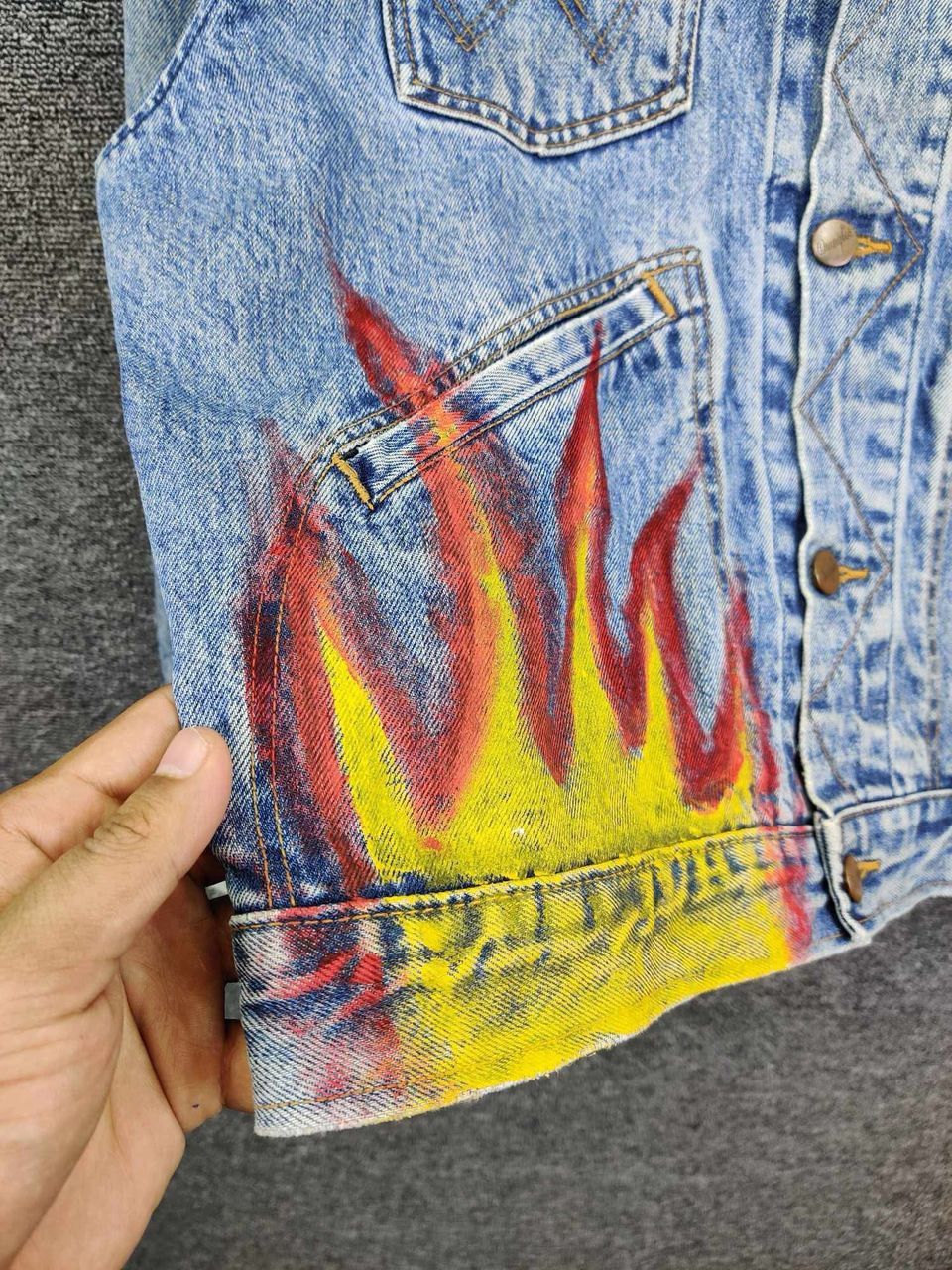 Edwin Vintage 90's Wrangler Trucker Denim Jacket Flare Size US L / EU 52-54 / 3 - 10 Thumbnail