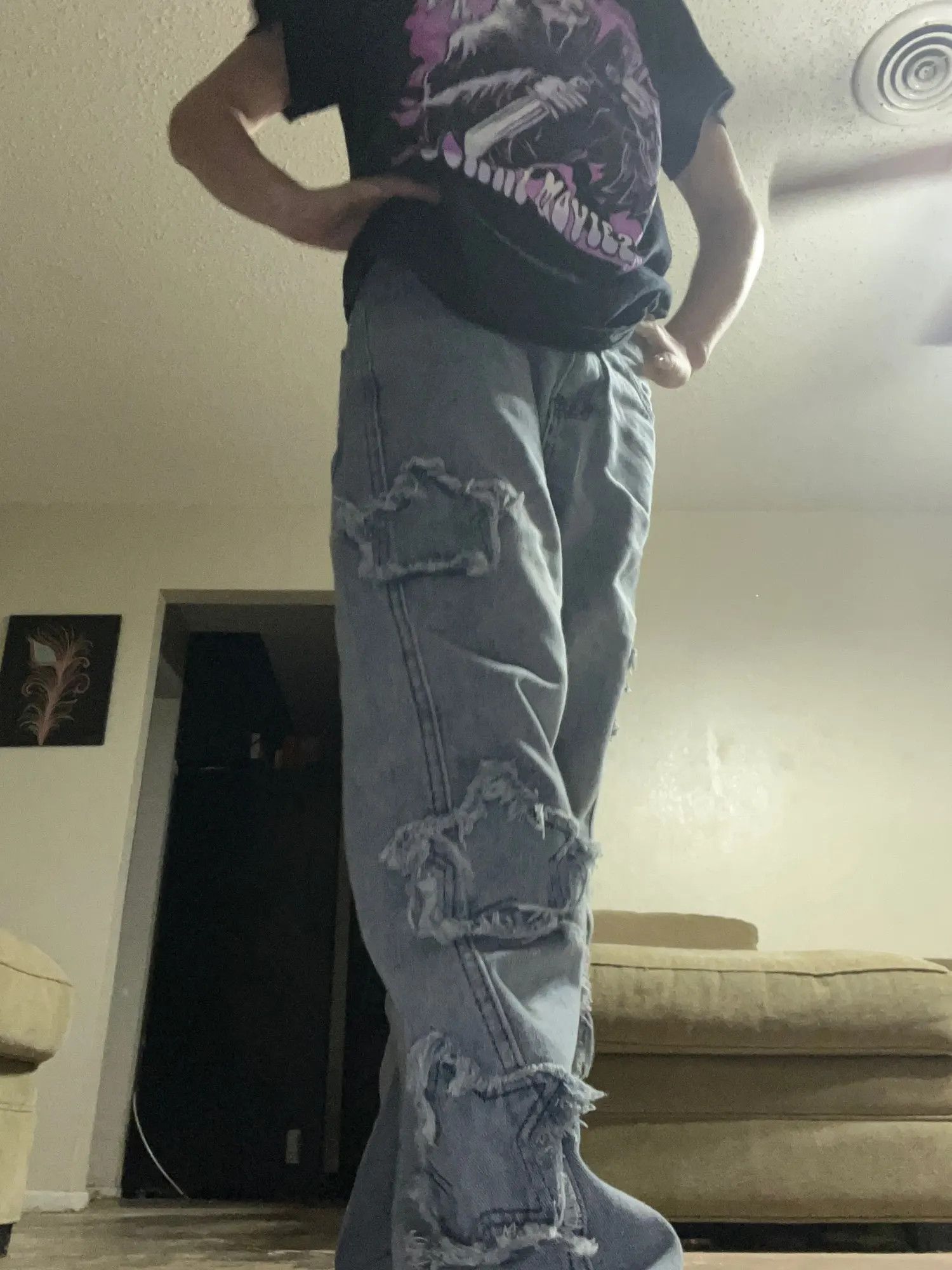 Stars Embroidery Baggy Jeans
