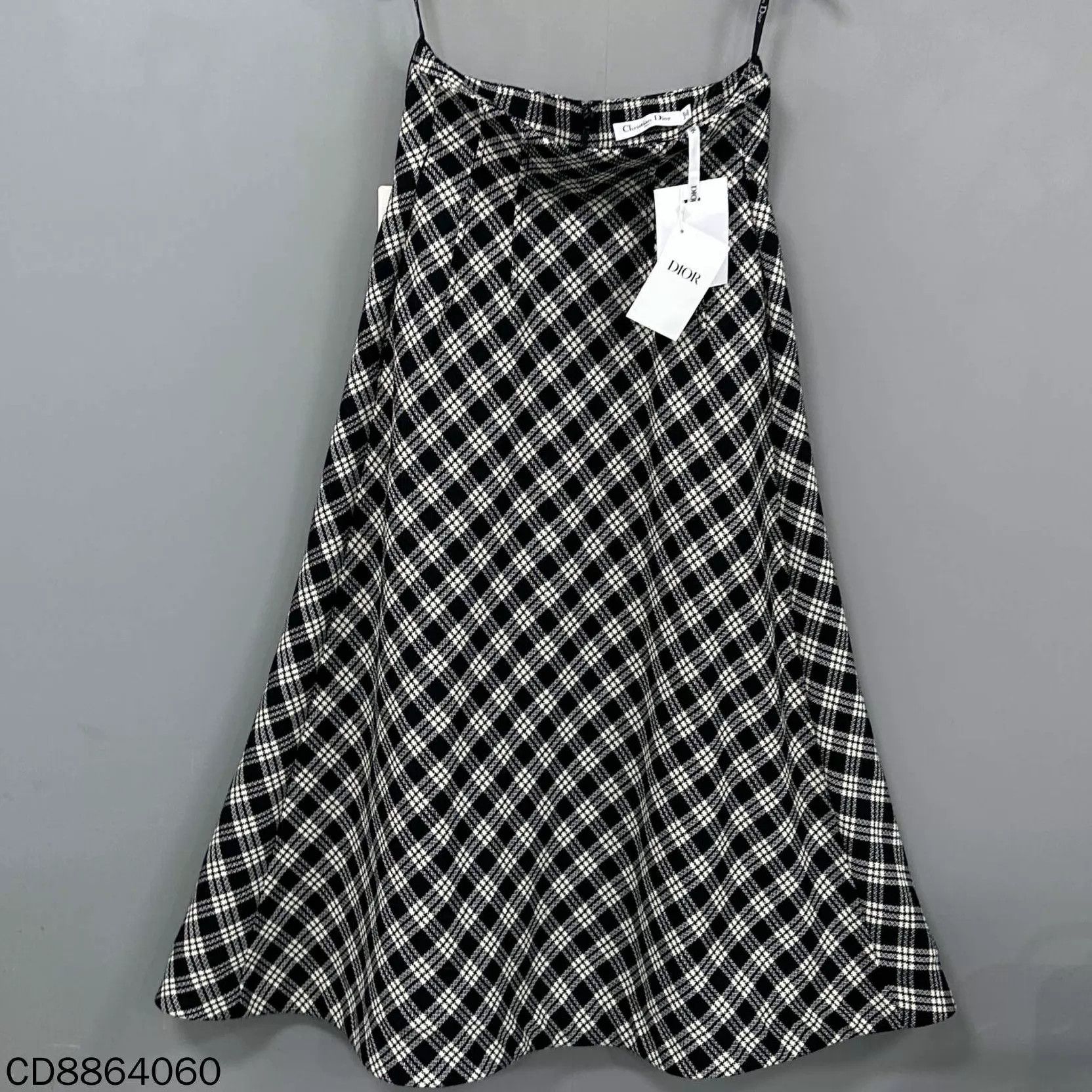 Dior Dior Houndstooth Wool Maxi Dress 38 New With Tags Size 27" / US 4 / IT 40 - 2 Thumbnail