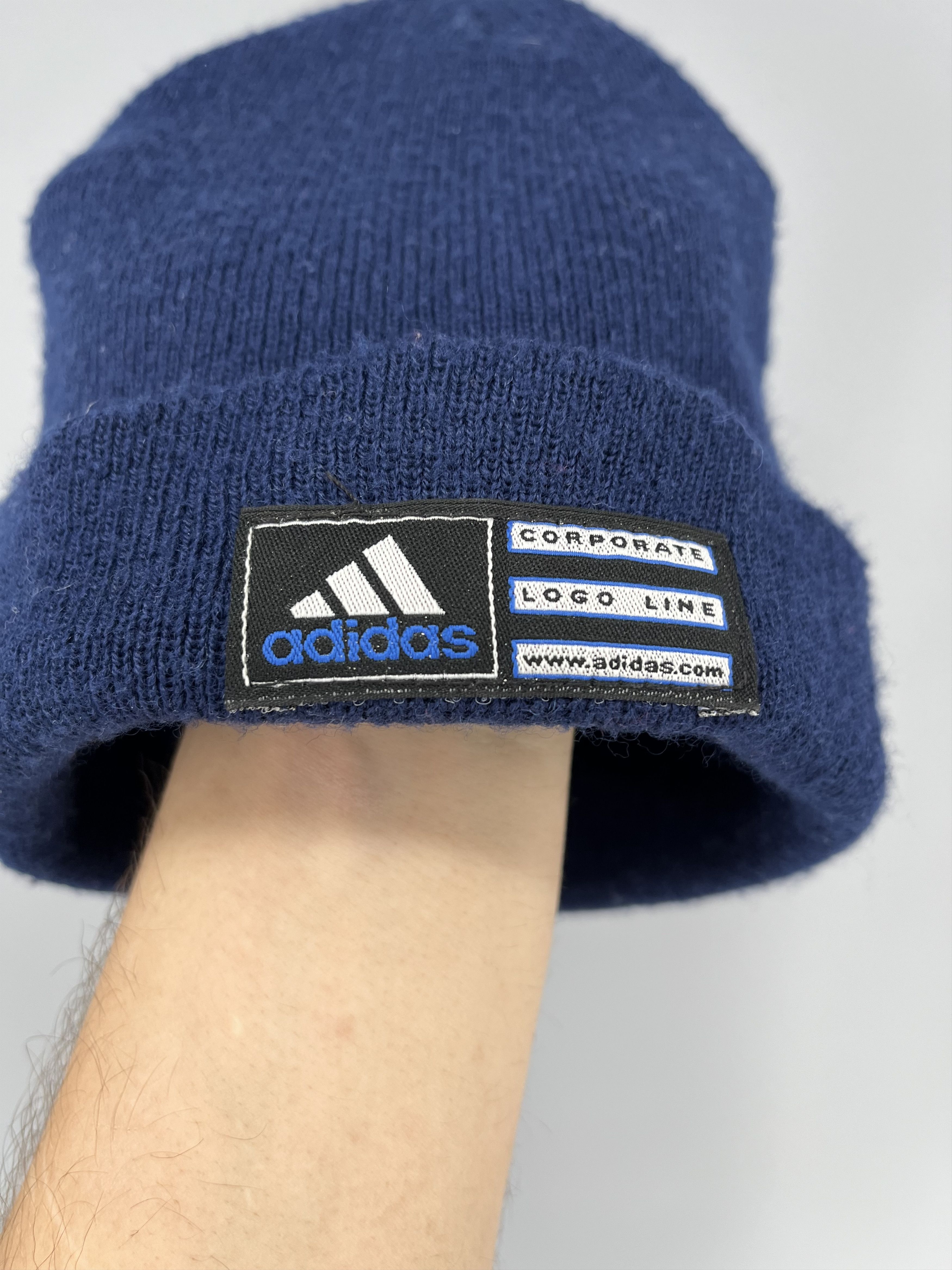 Adidas Vintage Fleece Adidas Corporate Beanie / Snow Hat / Snow Cap Size ONE SIZE - 3 Thumbnail