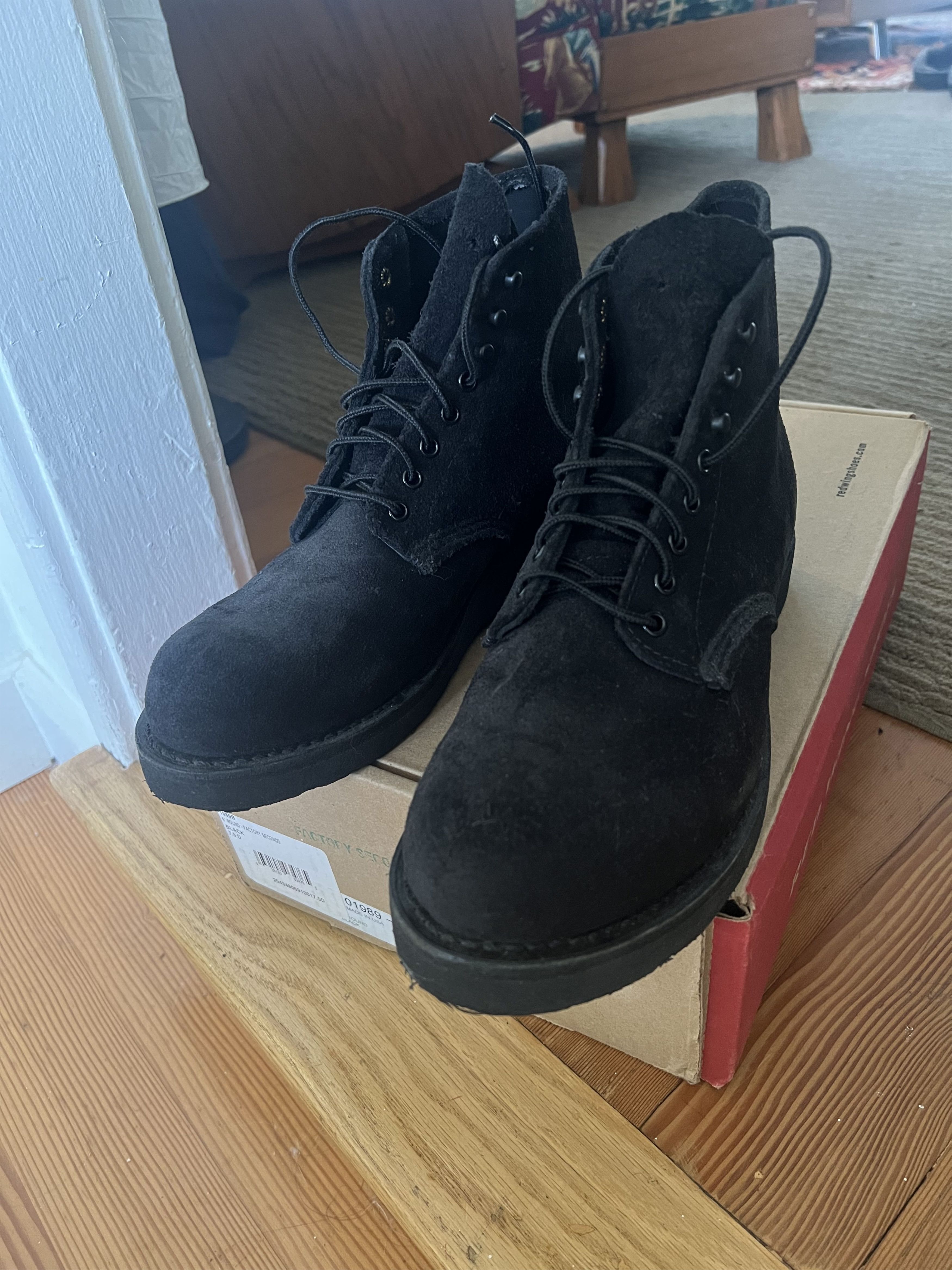 Red Wing 1989 6 Round Toe Roughout Boot Factory Seconds Grailed