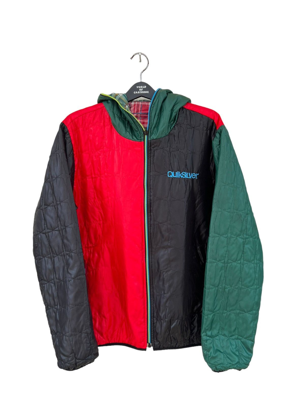Quiksilver Vintage 2000s Quiksilver Multi Colour Reversible Puffer hood Size US XL / EU 56 / 4 - 14 Thumbnail