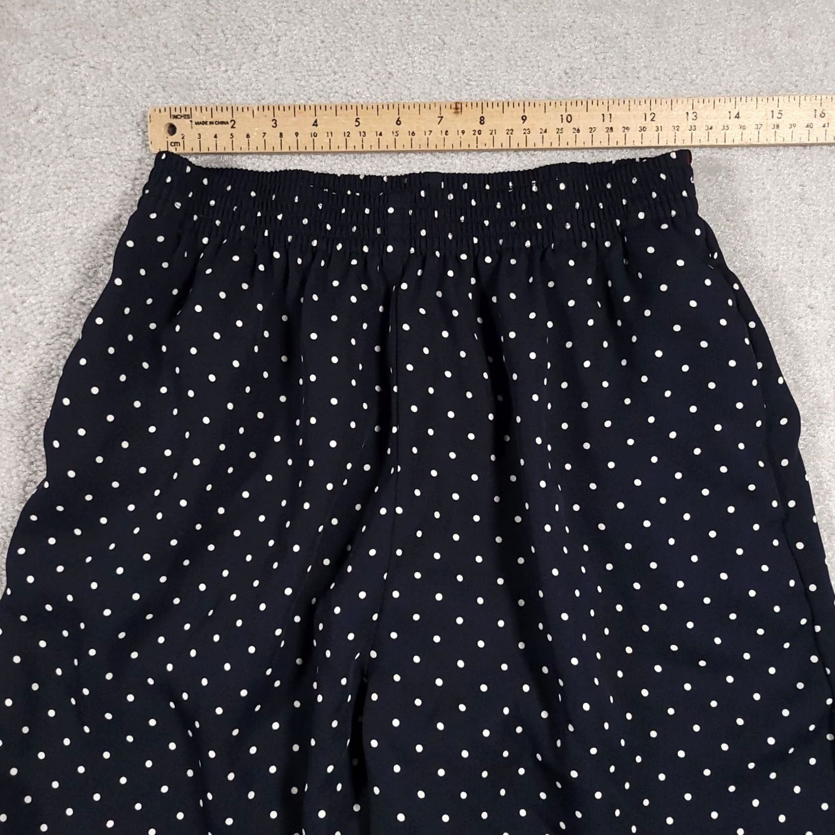 Vintage VINTAGE Alfred Dunner Pants Womens 12 Navy Blue Polka Dot Print Straight Leg Pull On Slim? (clarity) Size 34" / US 12 / IT 48 - 5 Thumbnail