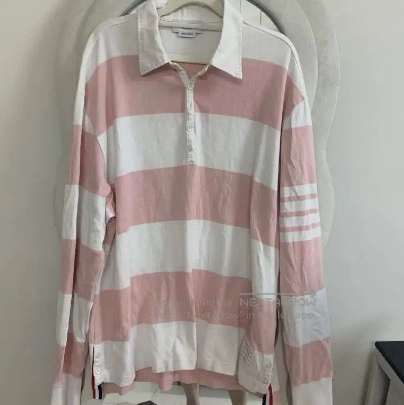 Thom Browne Thom Browne Striped Cotton Long Sleeve Polo . Size US XXL / EU 58 / 5 - 1 Thumbnail