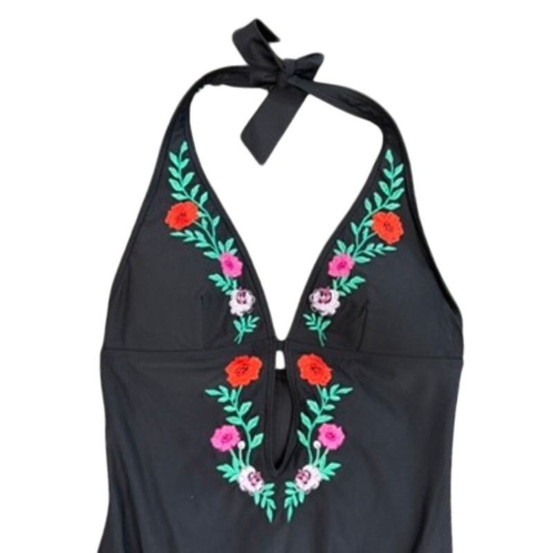 Kate Spade Kate Spade Marina Beach Halter Plunge One Piece Swimsuit, M Size ONE SIZE - 4 Thumbnail
