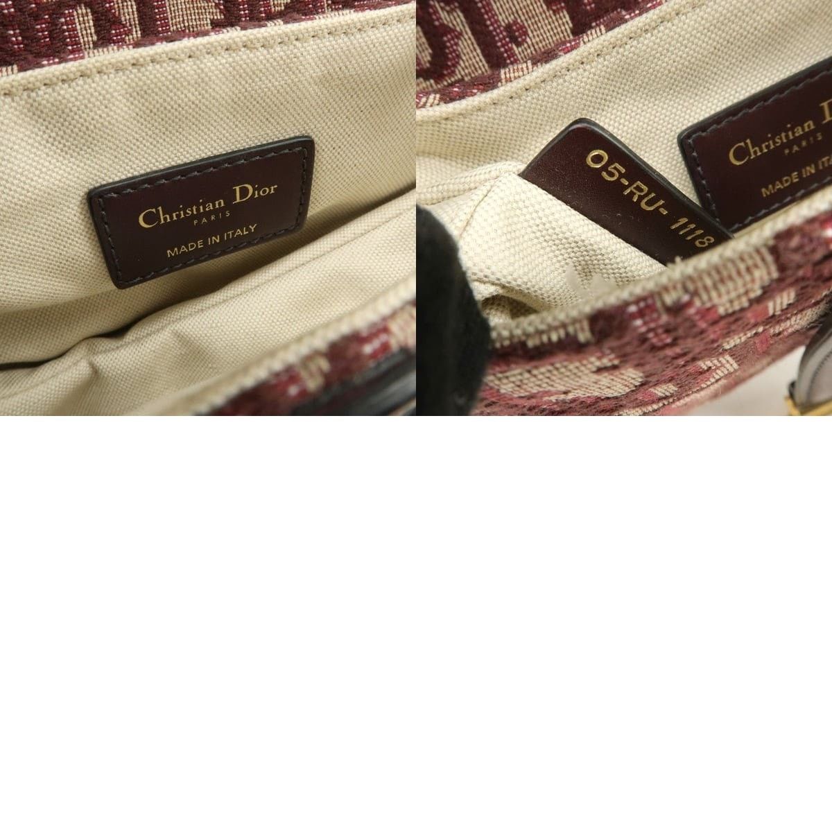 Christian Dior Monsieur Christian Dior Oblique Saddle Bag Canvas Shoulder Burgundy Size ONE SIZE - 8 Thumbnail