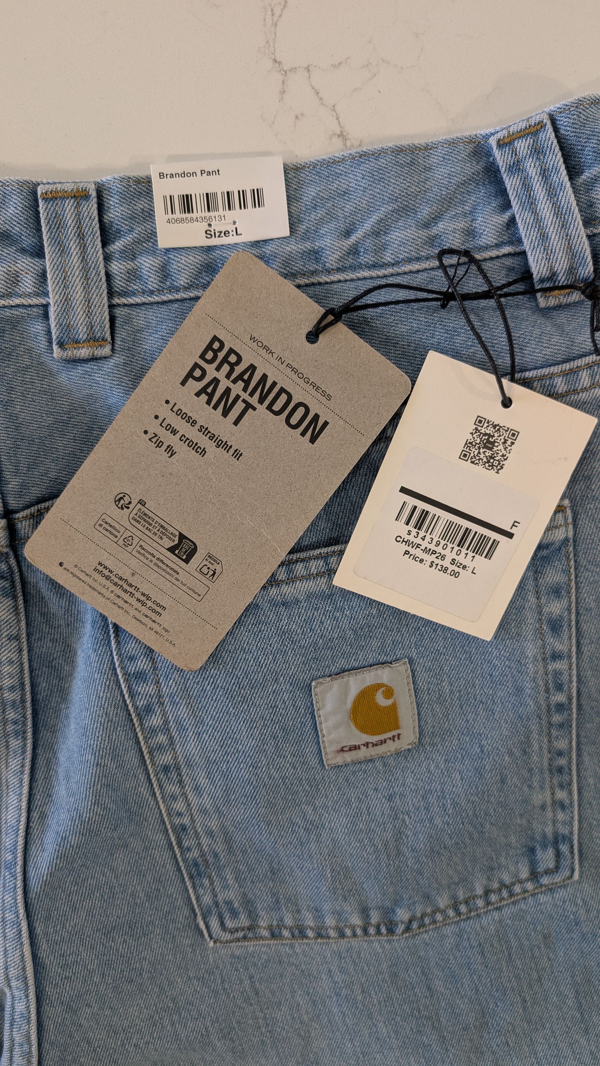 Carhartt Wip Carhartt WIP Brandon Pant NWT L Light Blue Stone Size US 37 - 3 Thumbnail