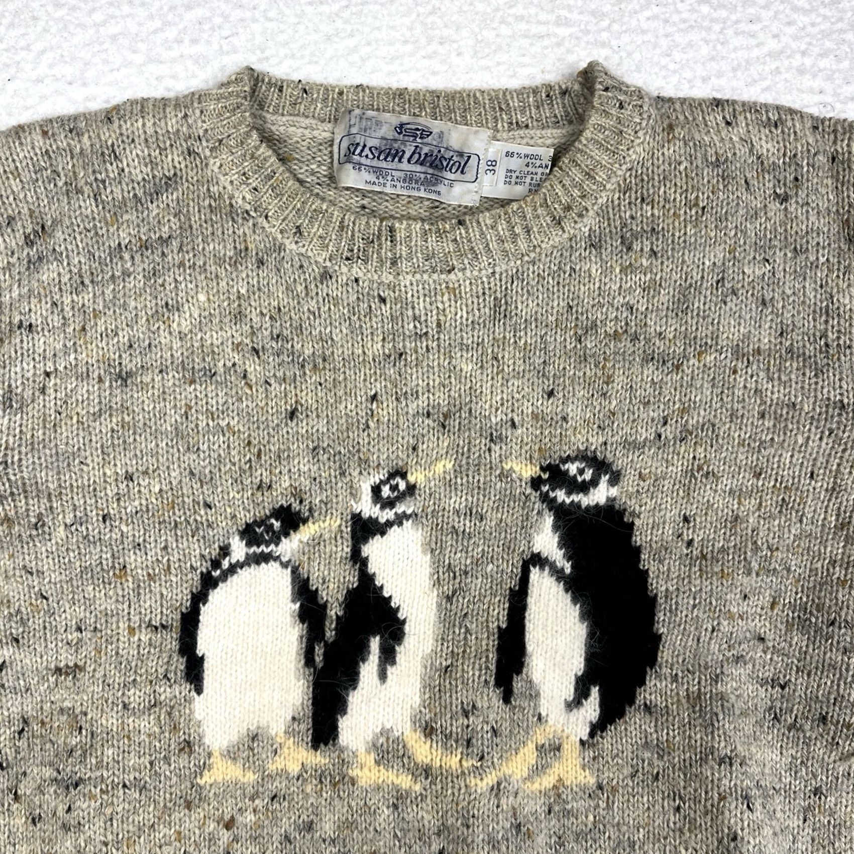 Vintage Vintage Susan Bristol Sweater Women - Size Medium - 38 - Penguins Wool Angora - Tight Knit Size M / US 6-8 / IT 42-44 - 2 Thumbnail