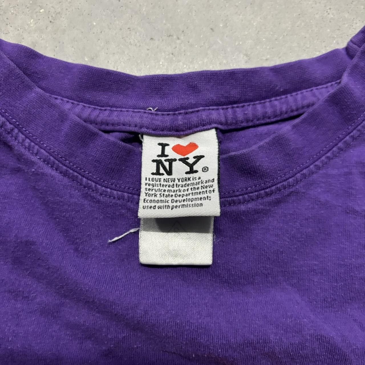 I Love NY × Vintage Crazy Vintage Y2K/2000s Grunge Purple “I Love NY” Streetwear Graphic Tee! Size US S / EU 44-46 / 1 - 3 Thumbnail