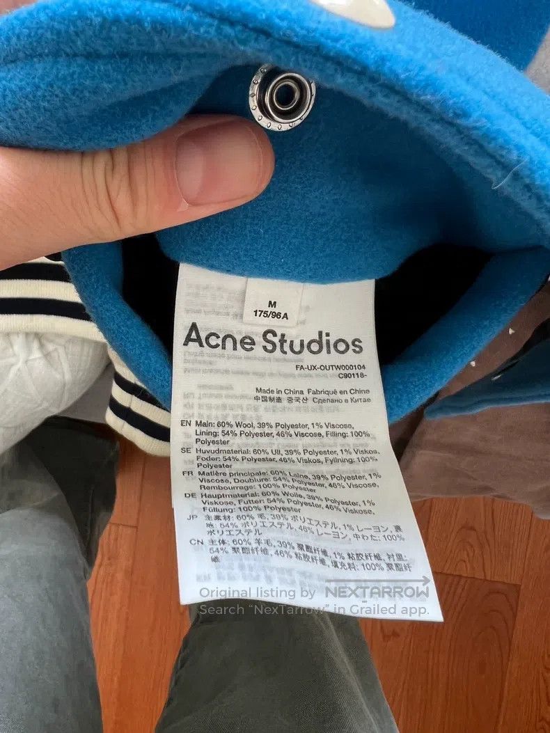 Acne Studios Acne Studios Wool-blend unisex color block baseball jacket Size US M / EU 48-50 / 2 - 3 Thumbnail