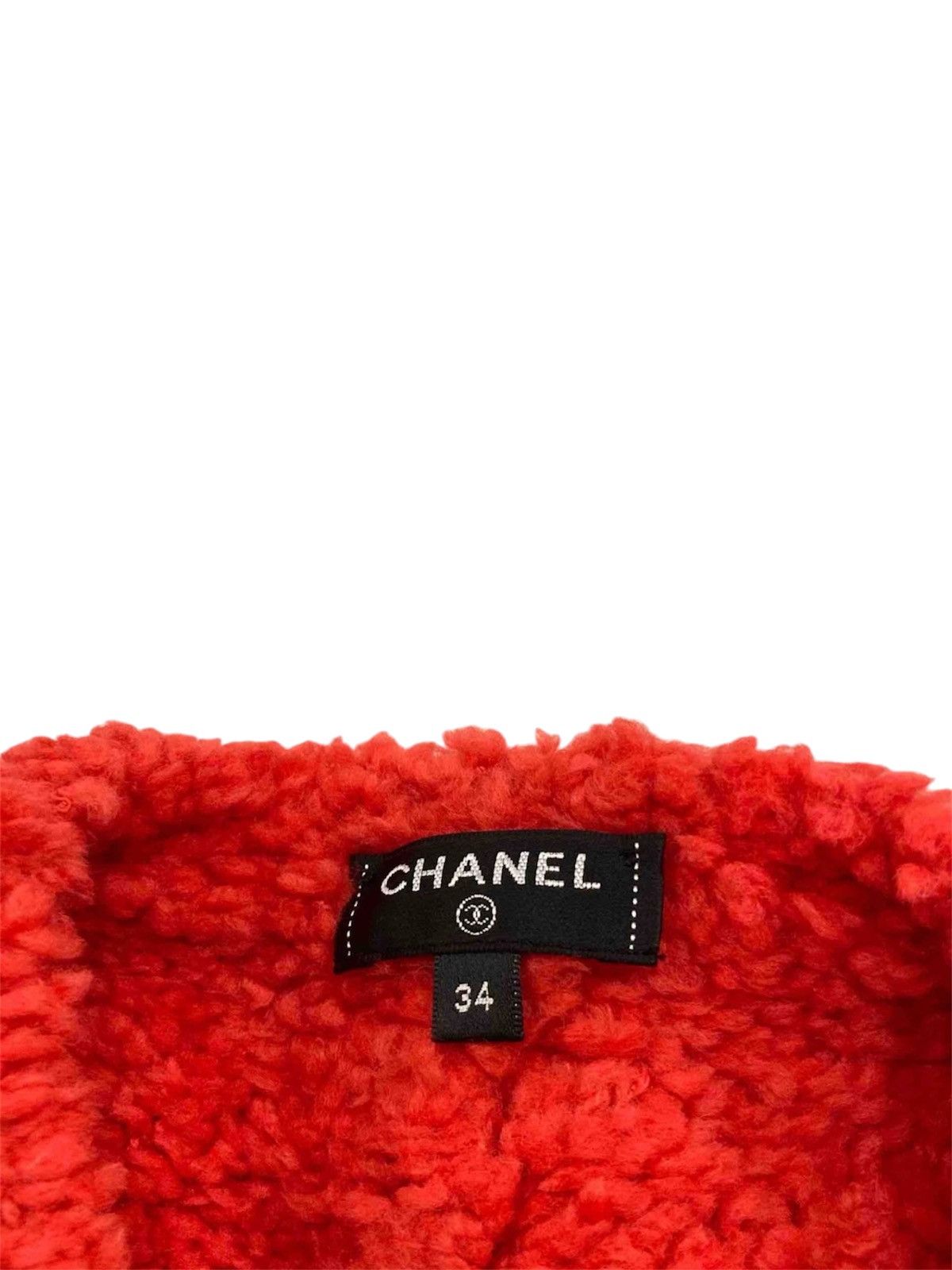 Chanel Chanel 34 Red Teddy Logo CC Wool Sweater Jumper Size XXS / US 00 / IT 34 - 6 Thumbnail