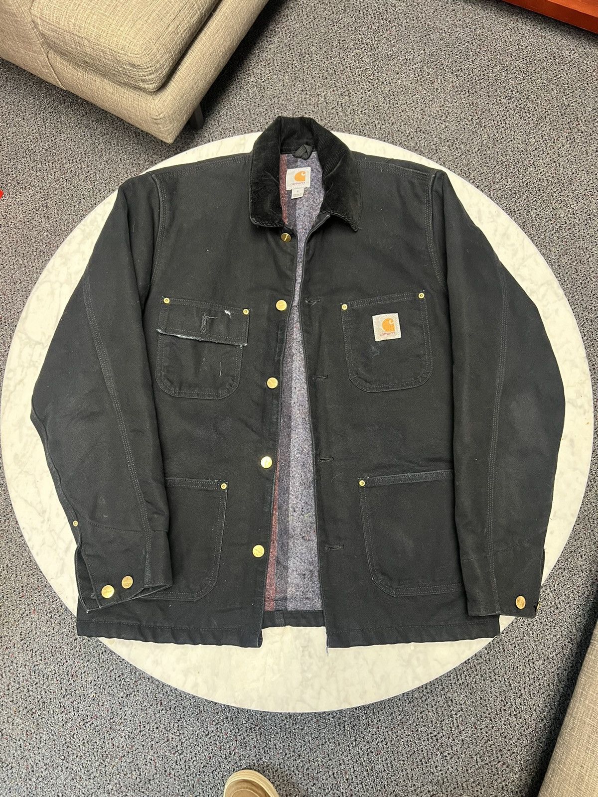 image of Carhartt Black Chore Coat (Spring), Men's (Size Large)