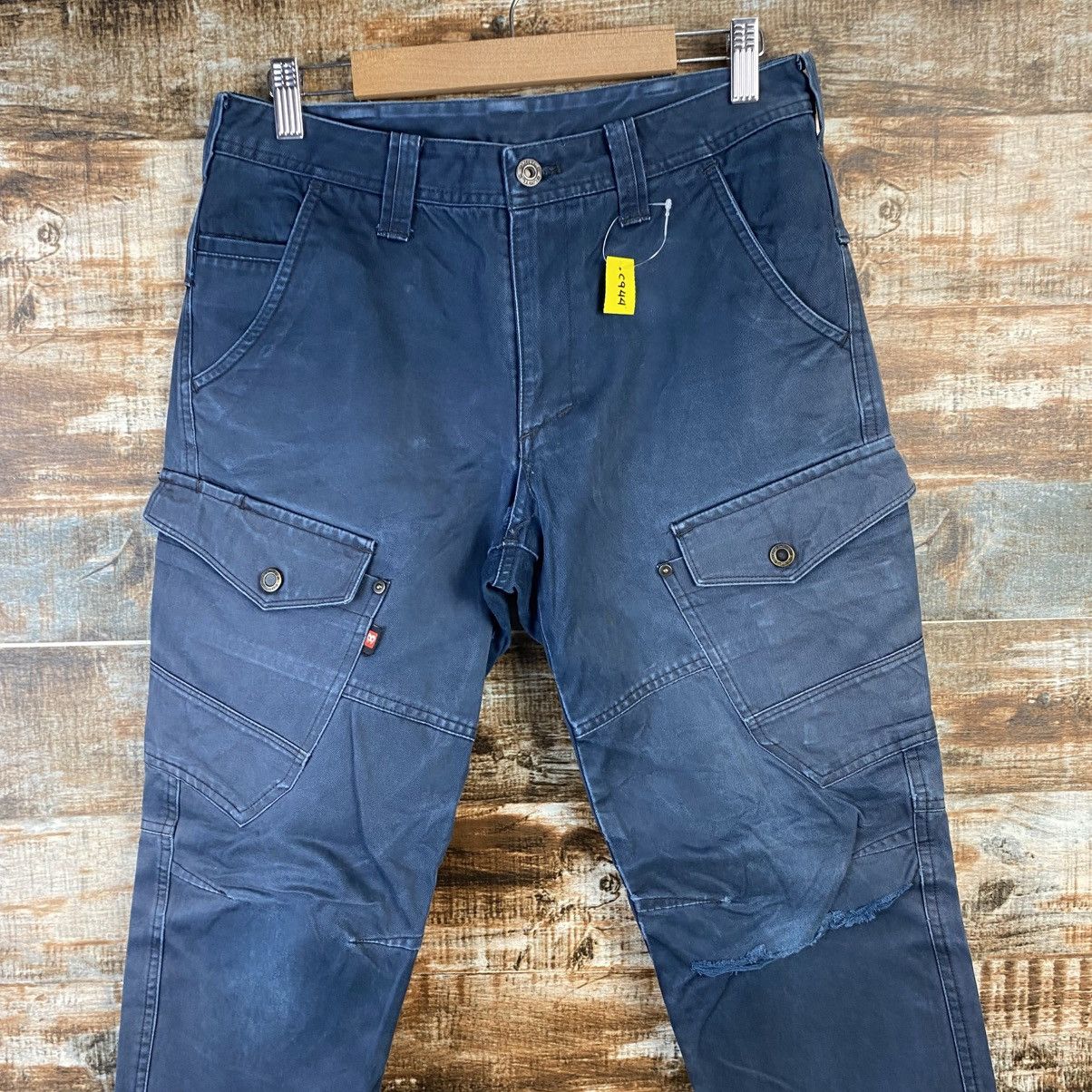 Japanese Brand DL Burtle Dark Blue Cargo Multipocket Pants #C944 Size US 27 - 4 Thumbnail