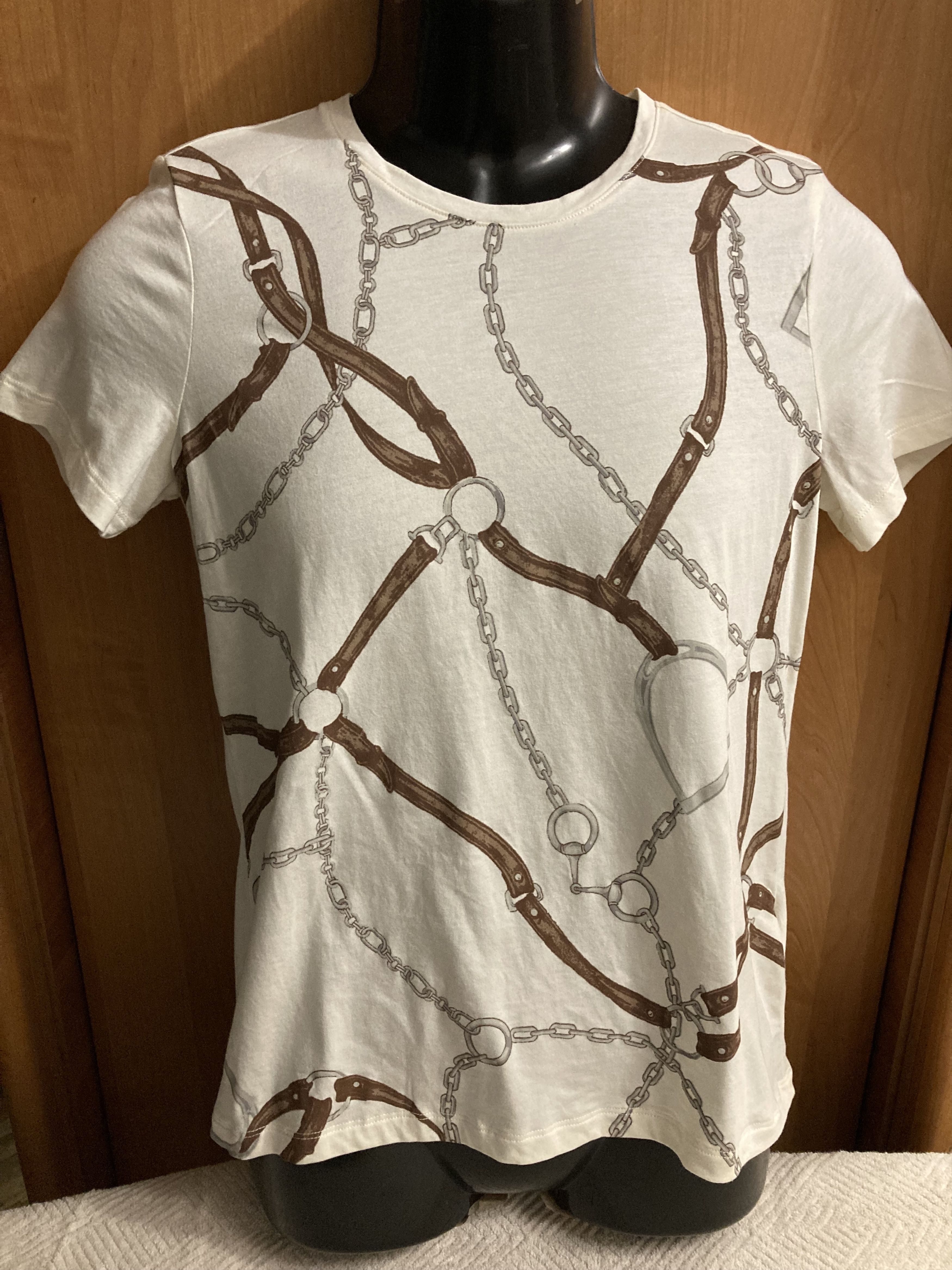 Ralph Lauren Ralph Lauren Belting-Print Cotton-Blend Crewneck Tee Size M / US 6-8 / IT 42-44 - 1 Thumbnail
