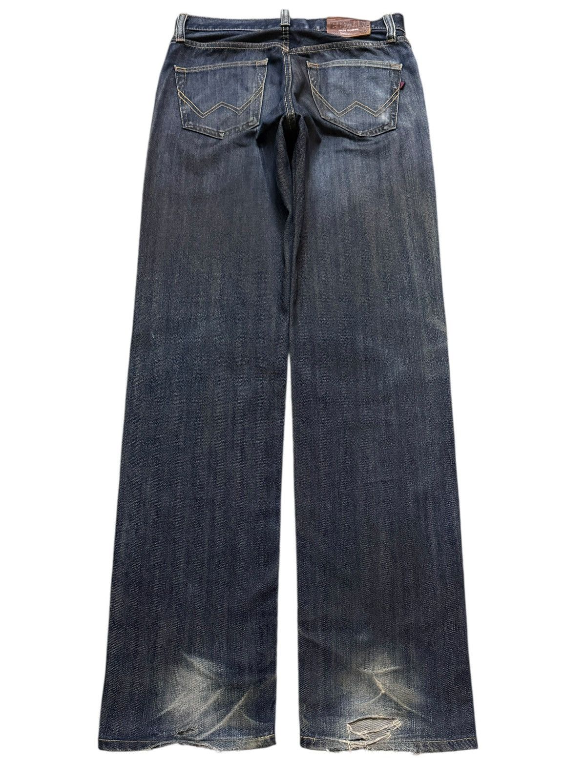 Edwin Vintage 90s Japan Edwin 404 Blue Mud Wash Whisker Loose Fit Size US 30 / EU 46 - 2 Thumbnail