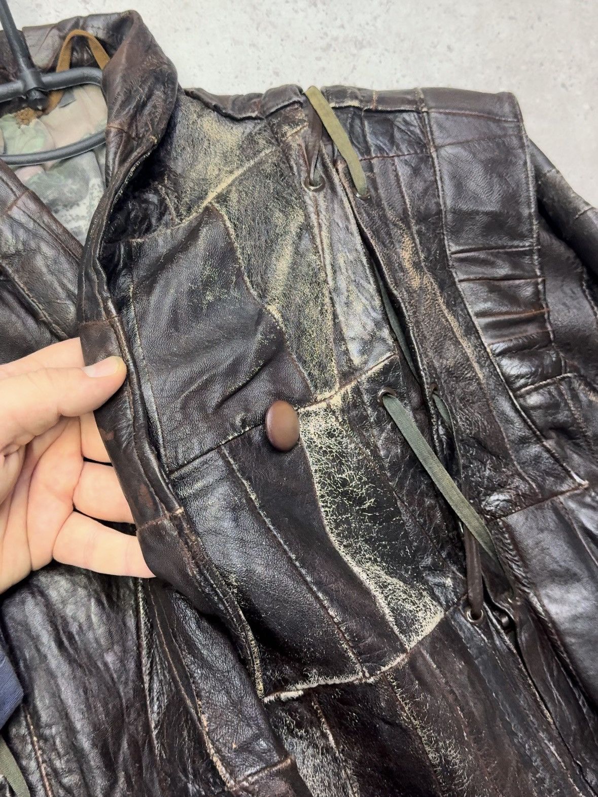 Junya Watanabe Vintage 90s Reworked Faded Leather Jacket Size US S / EU 44-46 / 1 - 8 Thumbnail