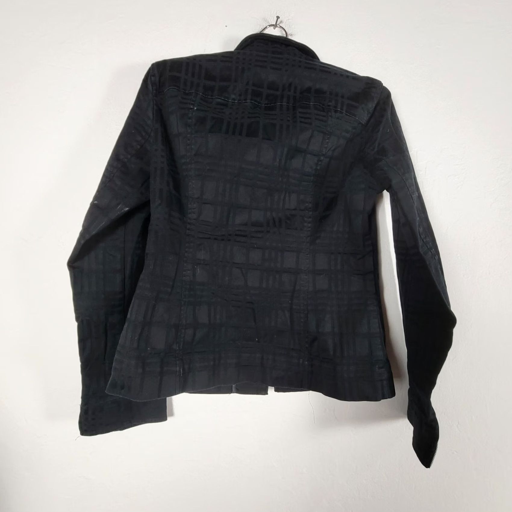 Jones New York Jones New York Signature Womens Black Plaid Zip Up Collared Sport Jacket Small Size S / US 4 / IT 40 - 2 Thumbnail