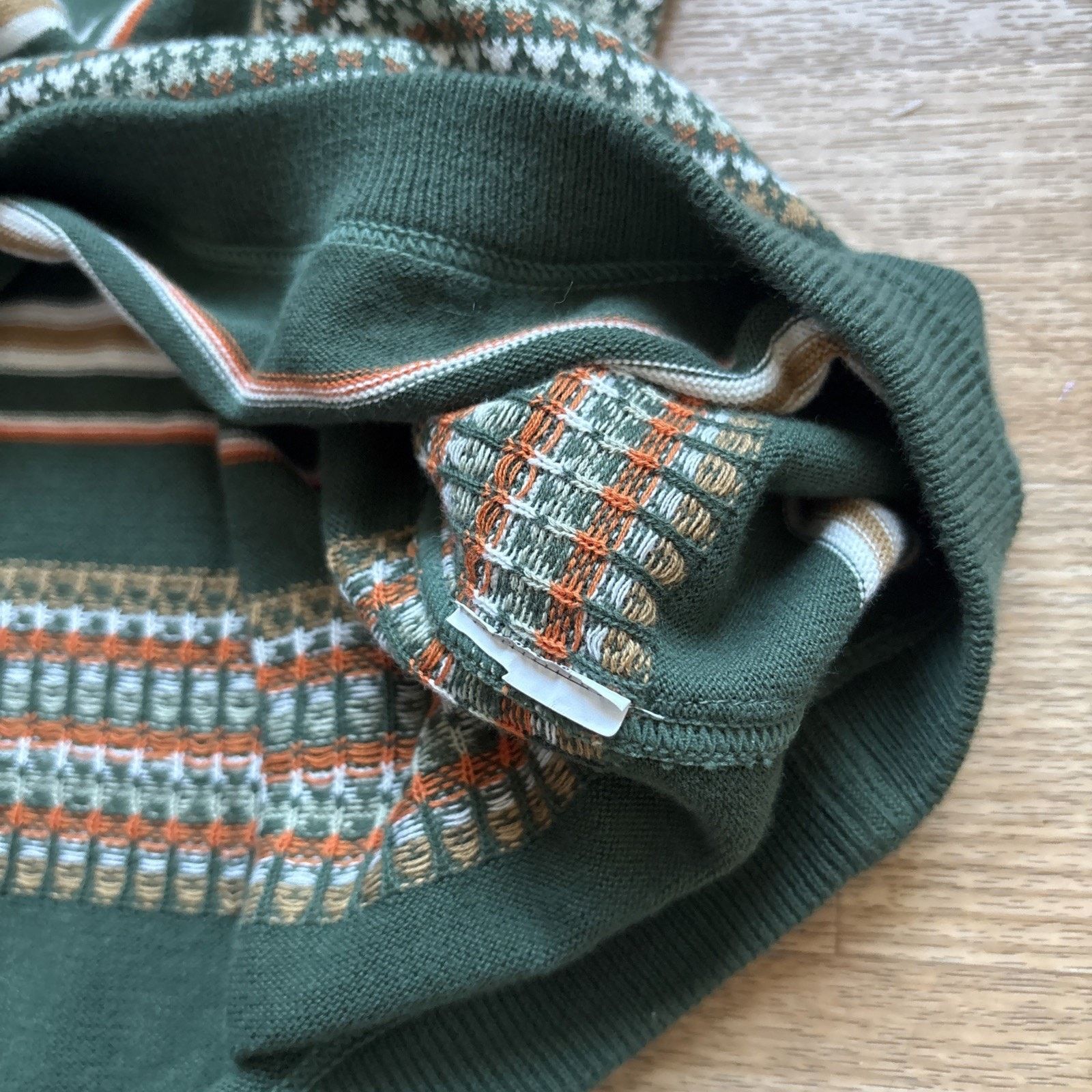 WEST RIDE West Ride JACQUARD Green Knit Cotton Size 42 Japan Pocket Size US L / EU 52-54 / 3 - 7 Thumbnail