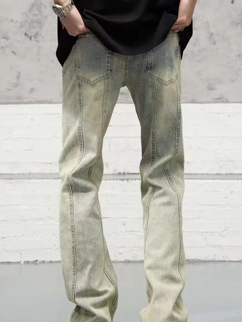 Japanese Brand × Jean Retro straight tube micro flared patchwork jeans Size US 32 / EU 48 - 3 Thumbnail