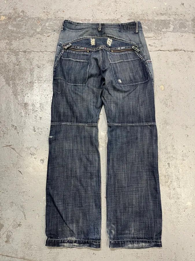 Marithe + Francois Girbaud SS2006 Marithé + François Girbaud Blue Faded Denim Jeans Size US 33 - 7 Thumbnail