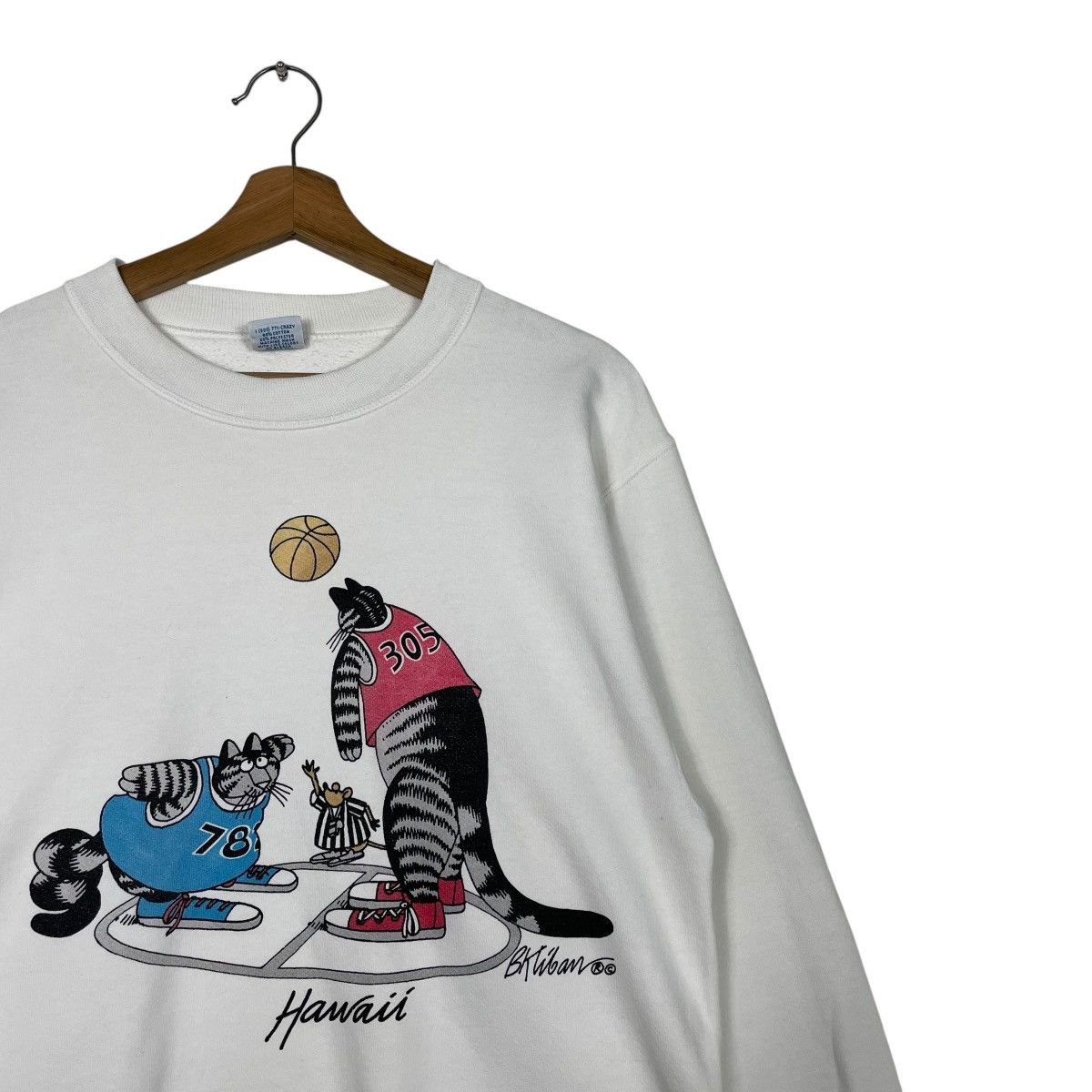 Vintage Vintage Hawaii B. Kliban Basketball Cat Sweatshirt Size US XS / EU 42 / 0 - 5 Thumbnail