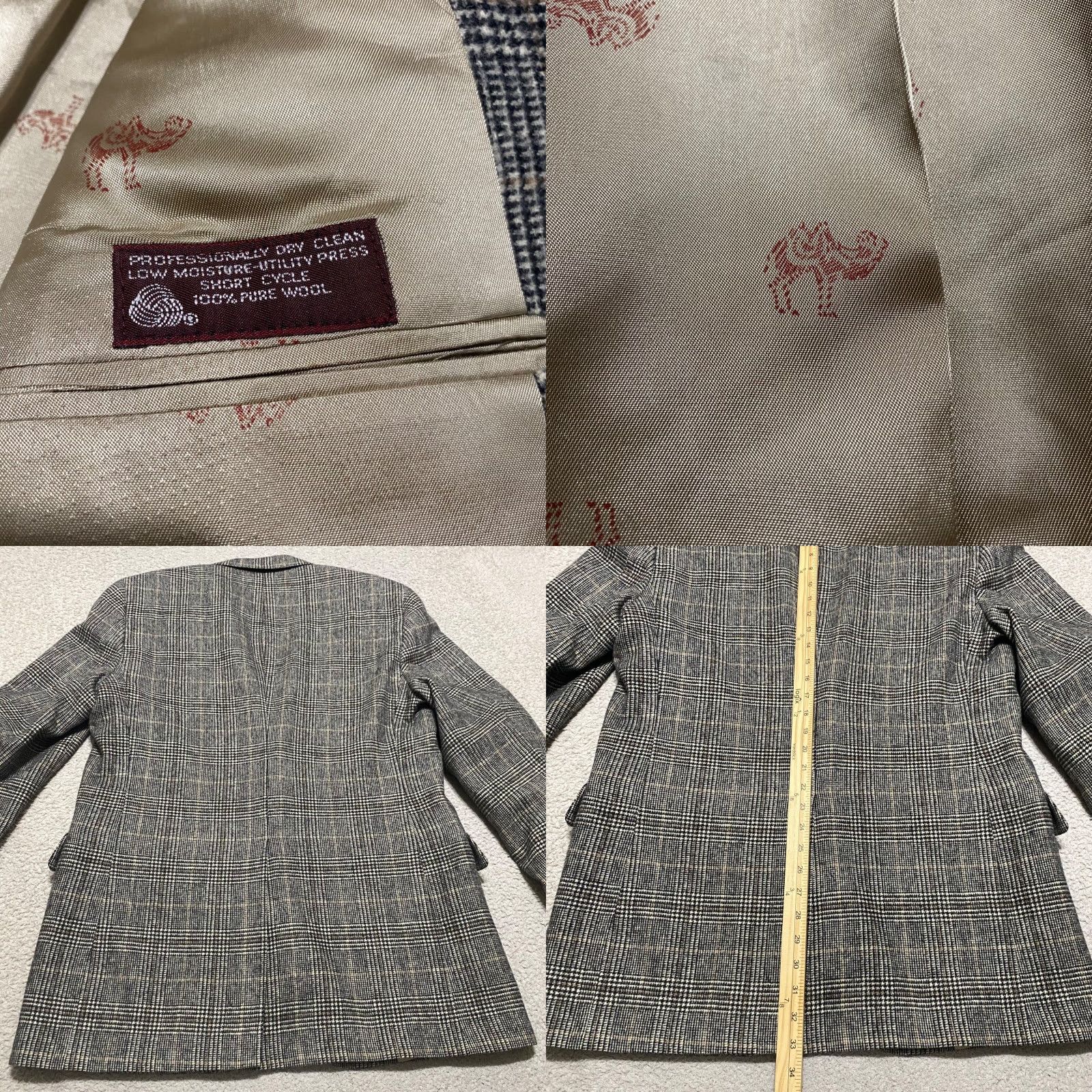 Jos. A. Bank Jos A. Bank Blazer Mens 2 Button Red Plaid Camel Hair 2 Piece Premier Jacket Notch Lapel 4-Button Chest 44in Regular Fits Mens Size 46R - 8 Thumbnail